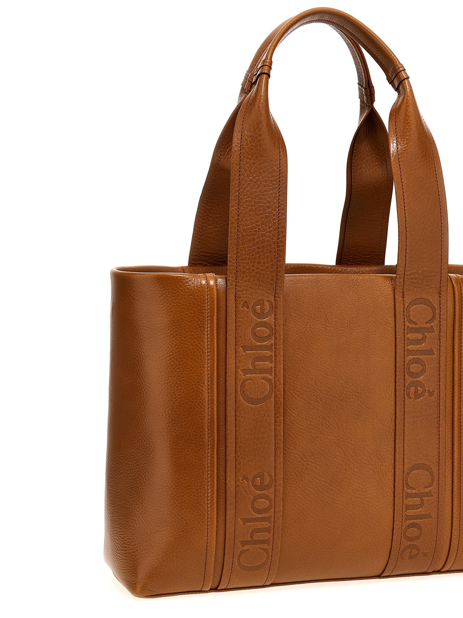 Shop Chloé Medium Woody Shopping Bag In Brown