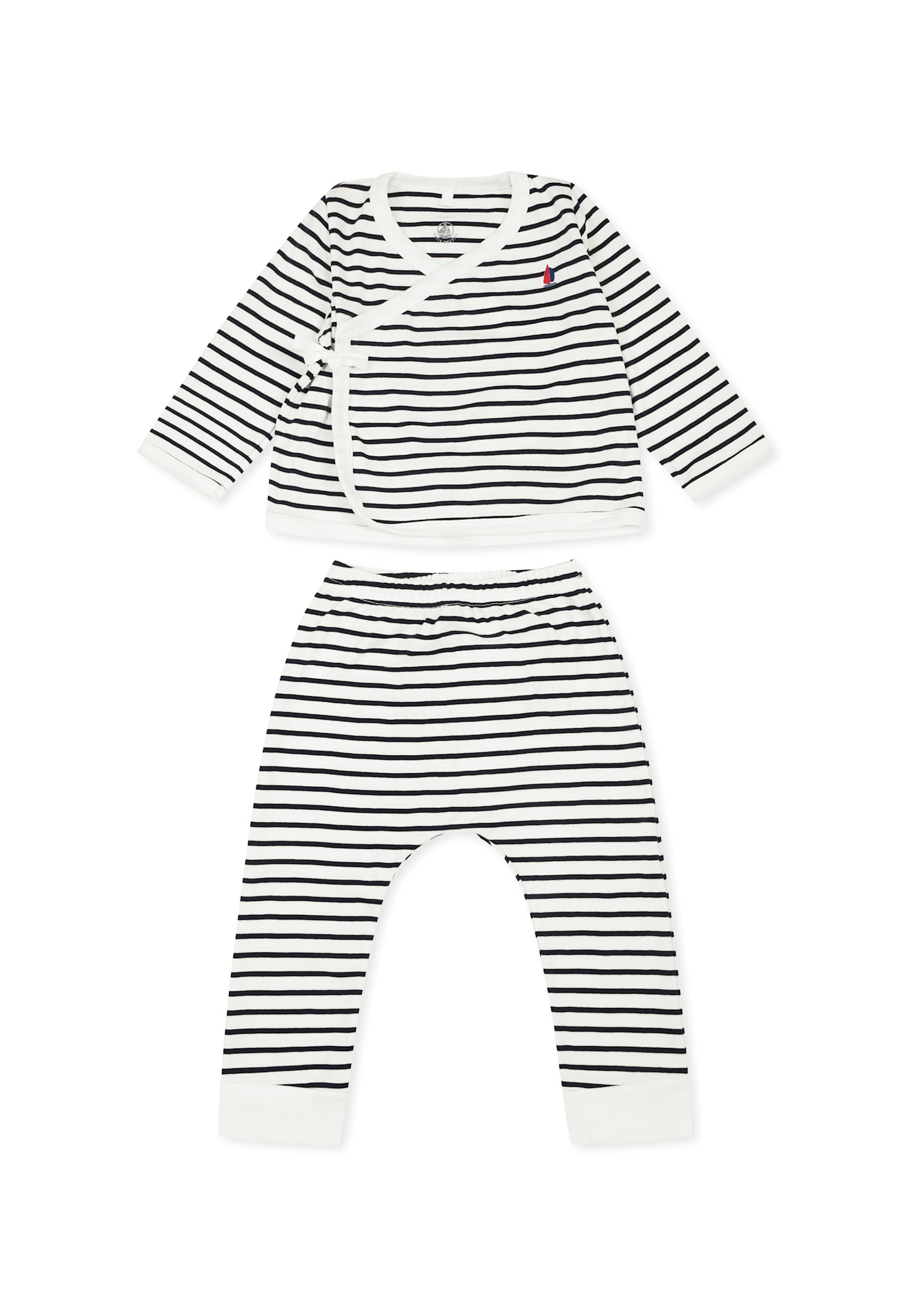 Petit Bateau Multicolor Newborn Suit For Baby Boy With Sailboat In Multicolor