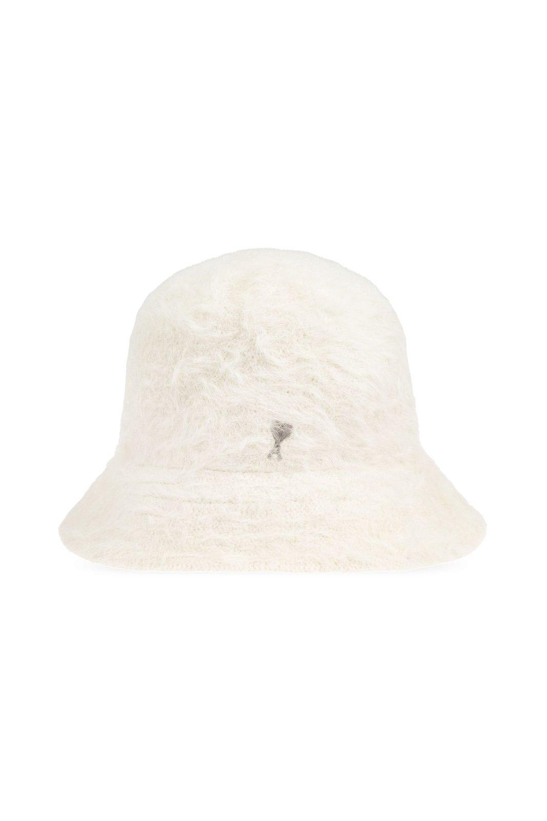 Shop Ami Alexandre Mattiussi De Coeur Logo Plaque Bucket Hat In Off White