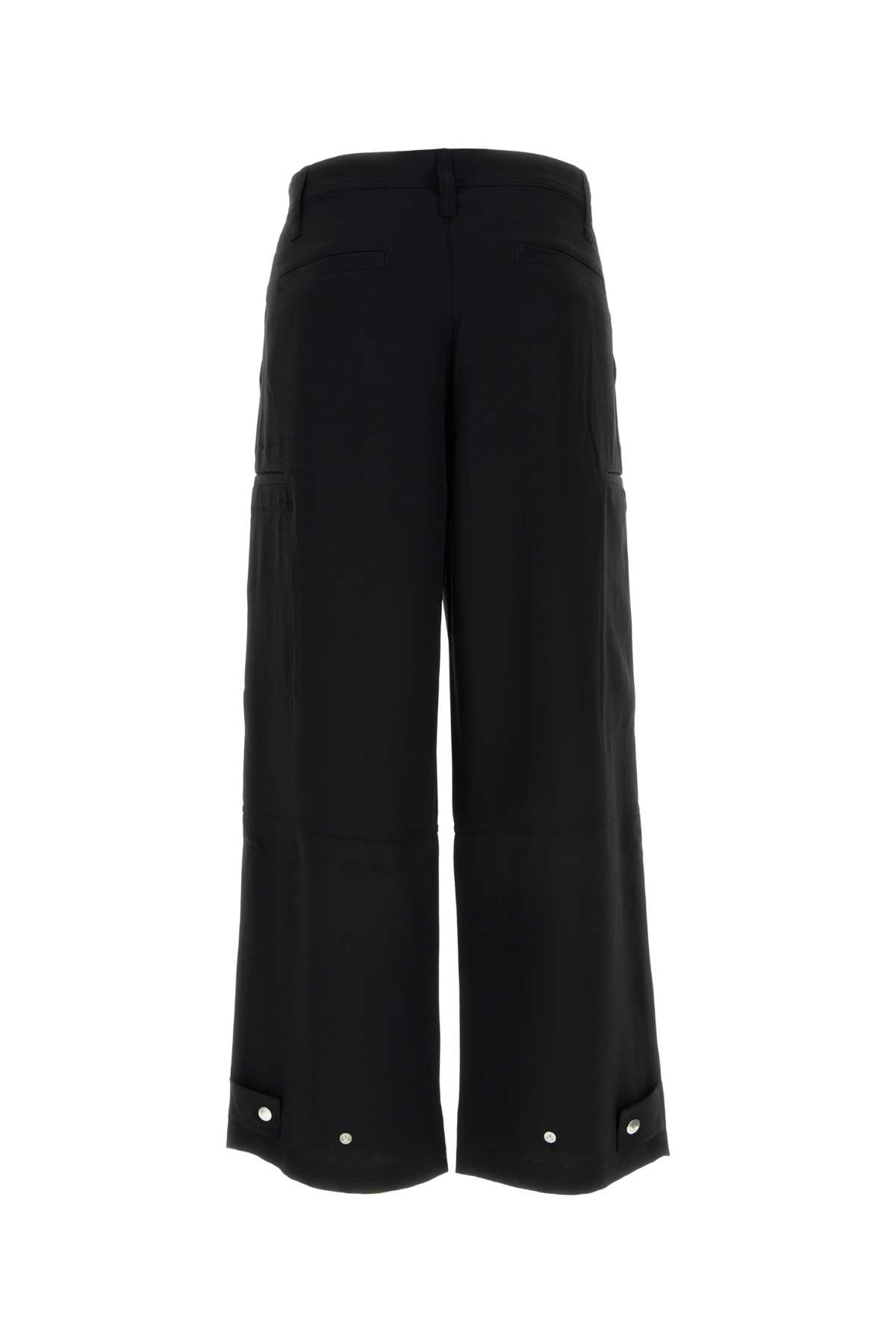 Shop Ami Alexandre Mattiussi Black Acetate Blend Wide-leg Pant