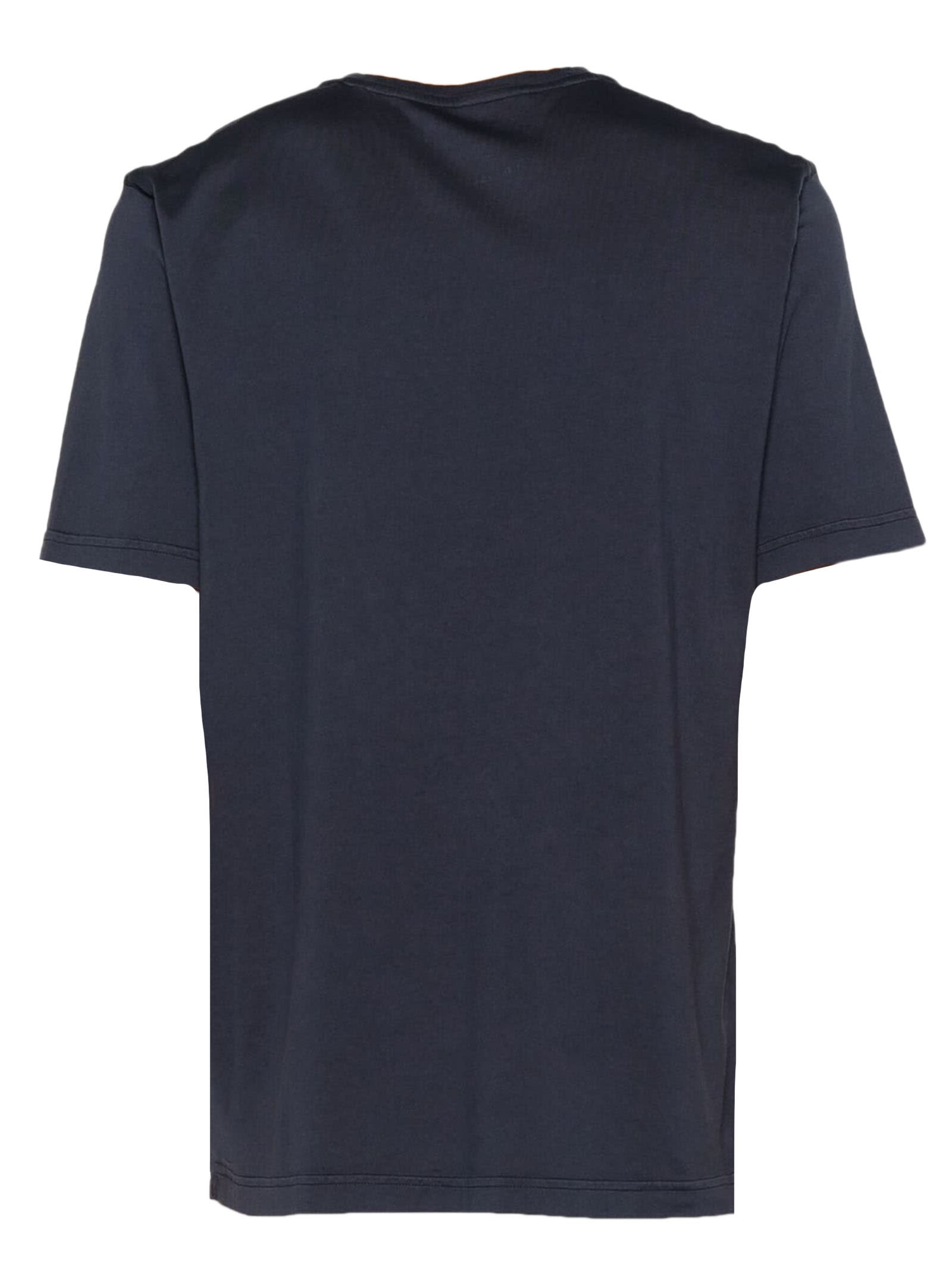Shop Fedeli Navy Blue Cotton T-shirt