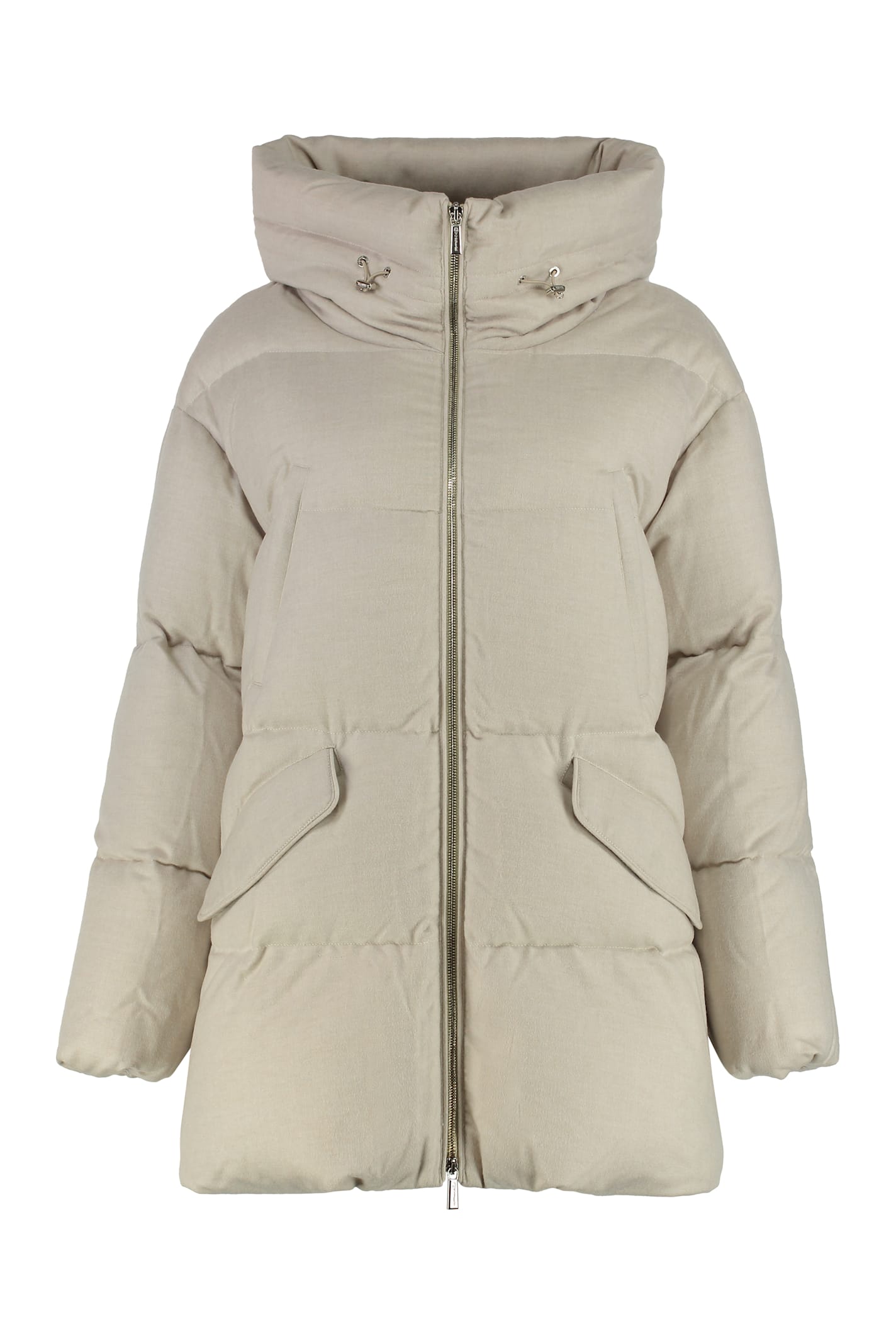 Moorer Calliope Hooded Down Jacket In Sand