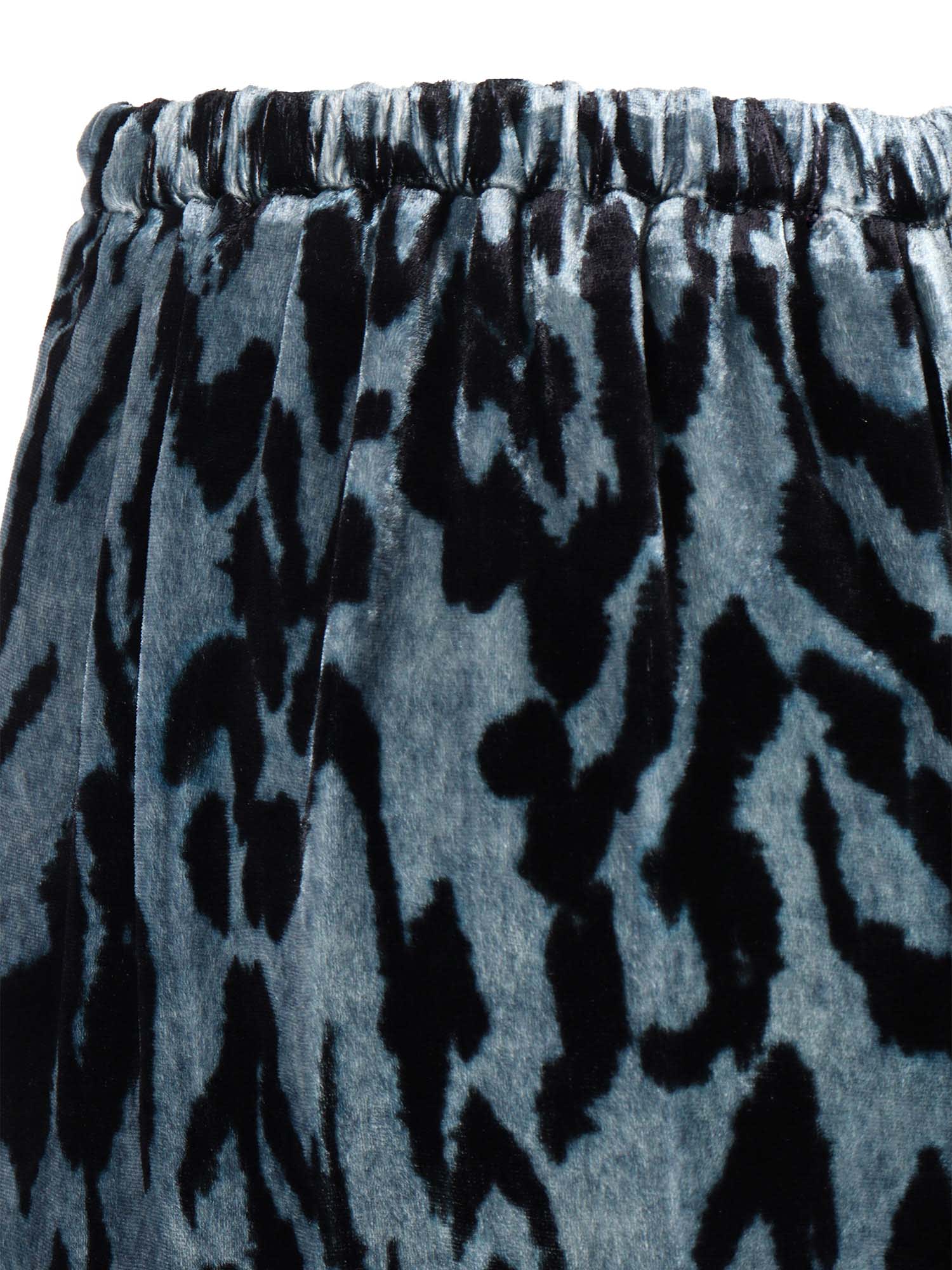 Forte Forte Velvet Trousers With Moiree Print In Blue