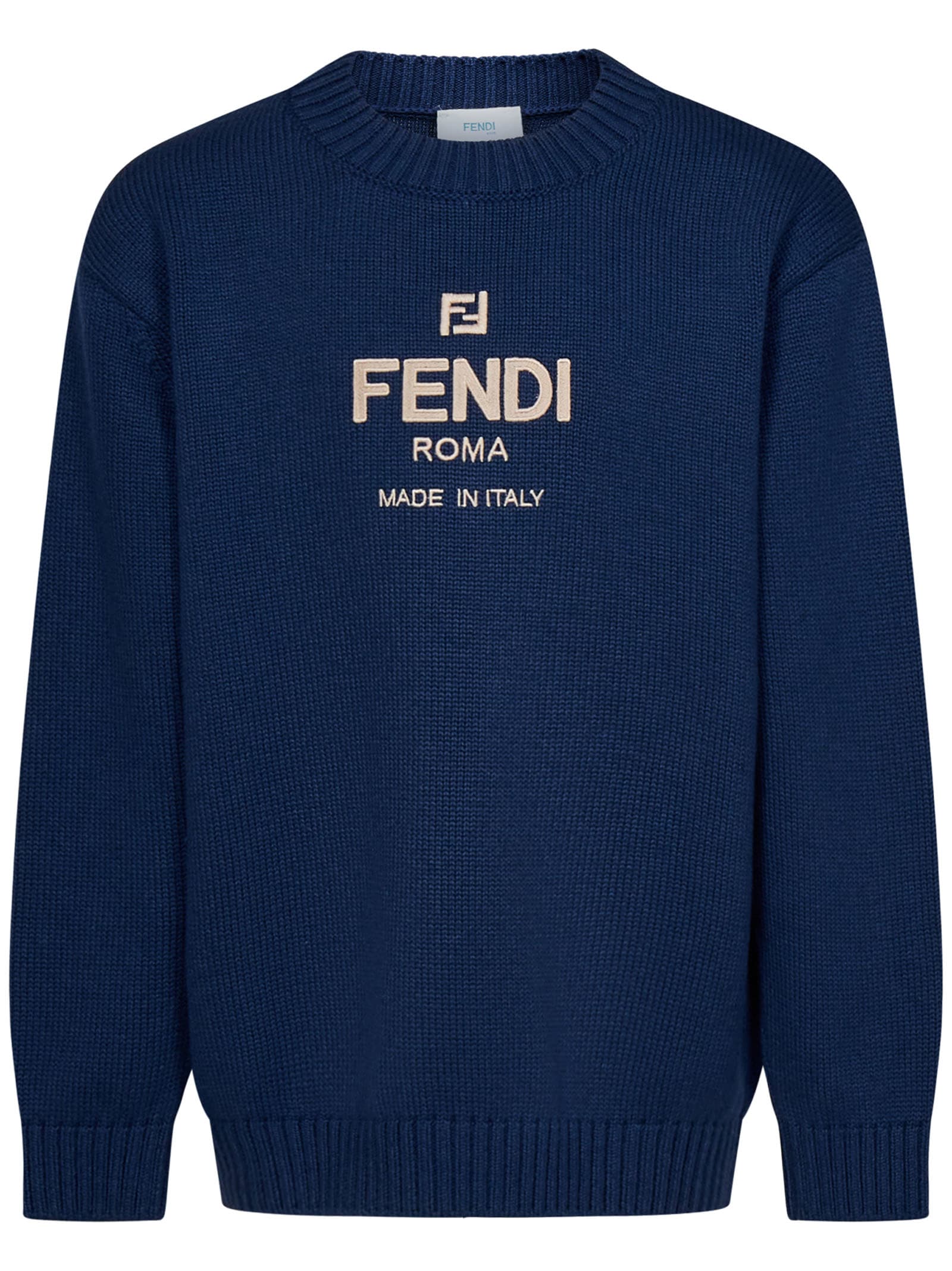 Shop Fendi Kids Sweater In Blue