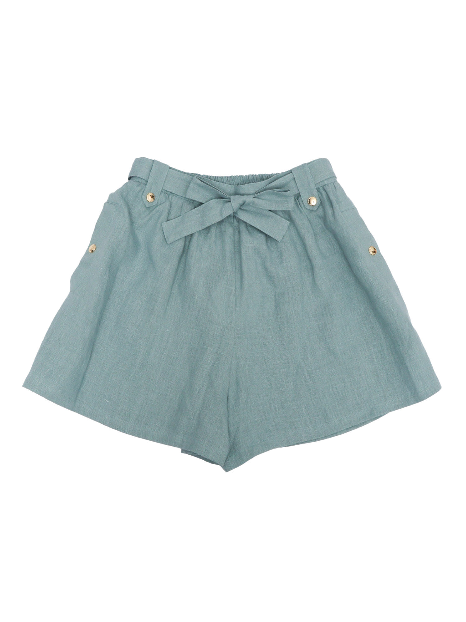 Chloé Linen Shorts In Gray