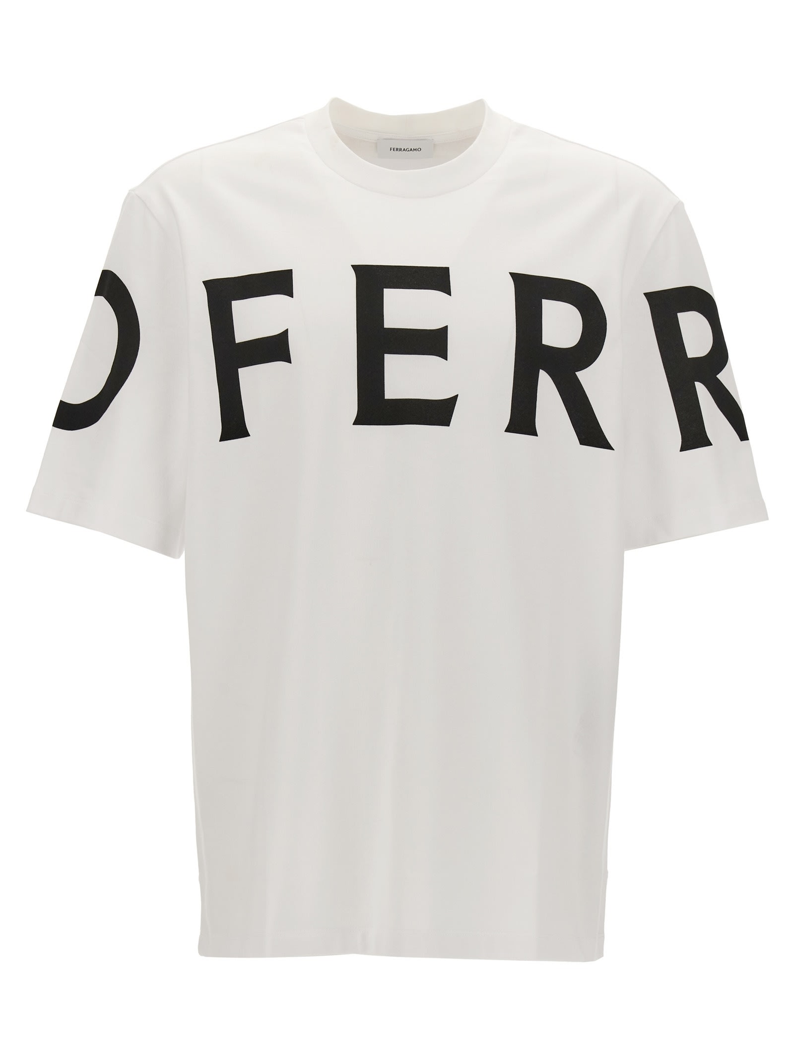Shop Ferragamo Logo T-shirt In White/black