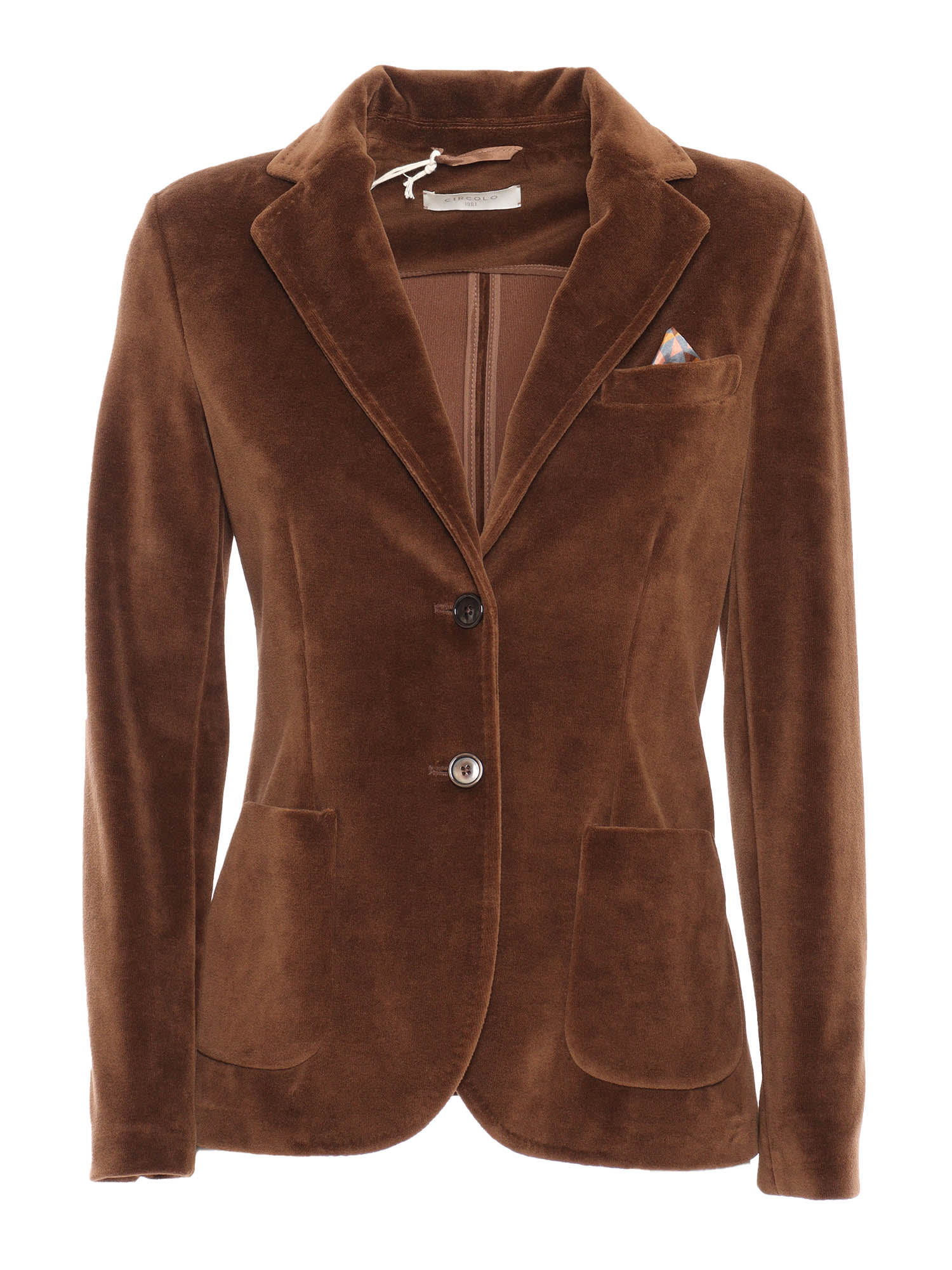 Shop Circolo 1901 Velvet Jacket In Brown