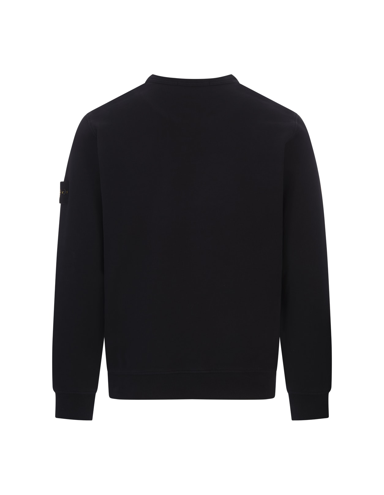 STONE ISLAND CREW-NECK SWEATSHIRT IN NAVY BLUE GAUZED COTTON 