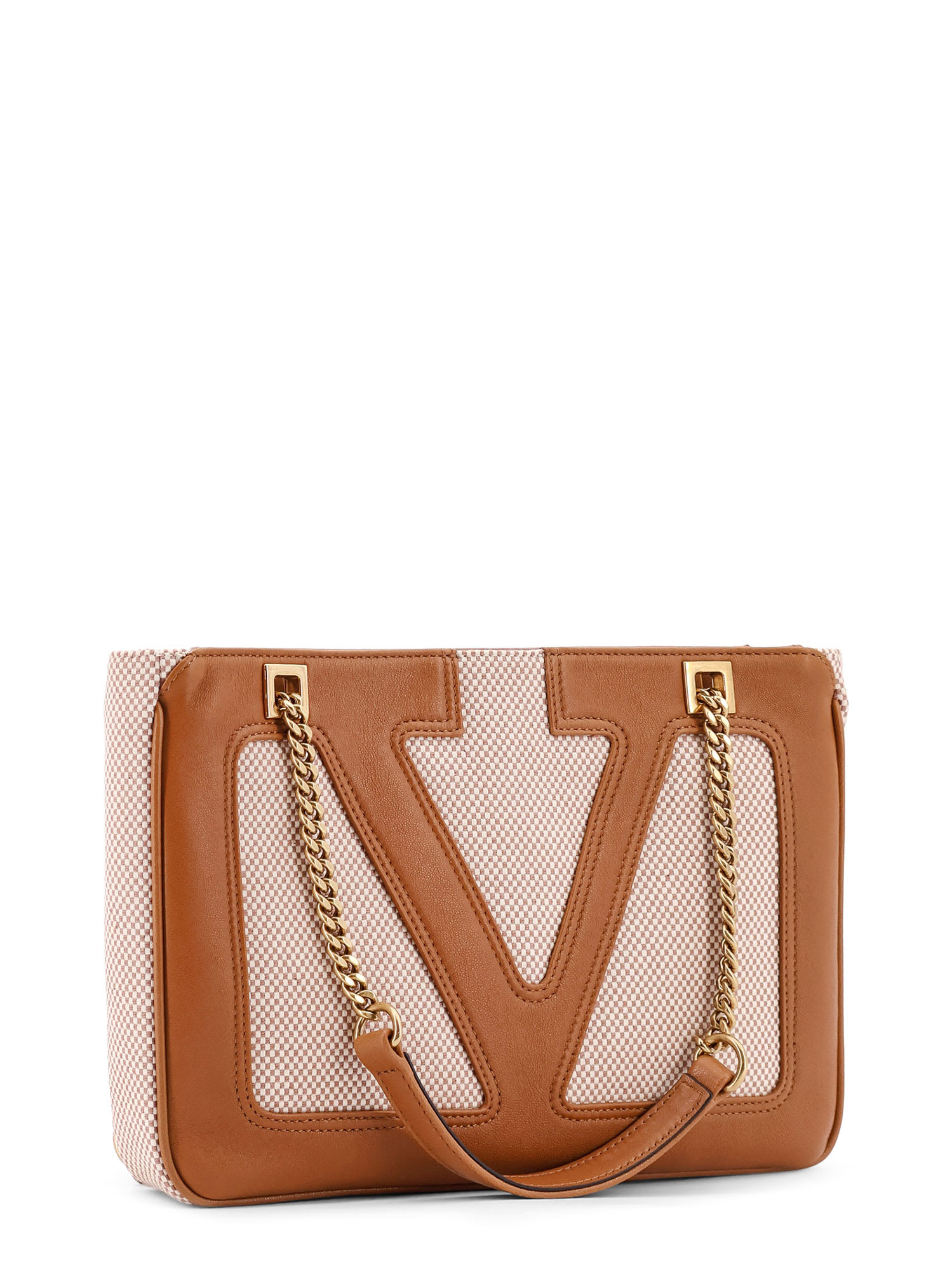 Valentino Garavani Viva Superstar Canvas Shoulder Bag In Brown