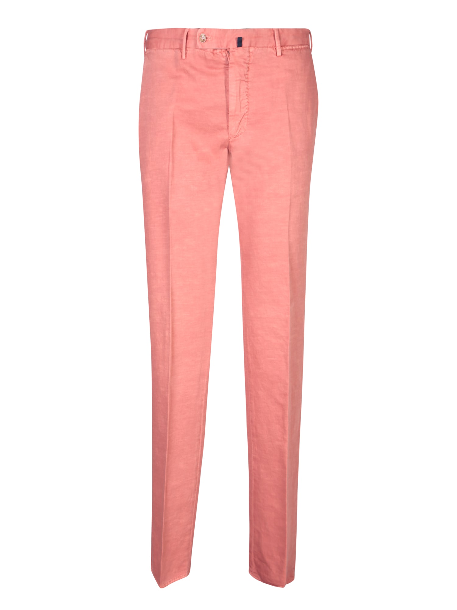 Shop Incotex Pink Chino Linen Trousers By
