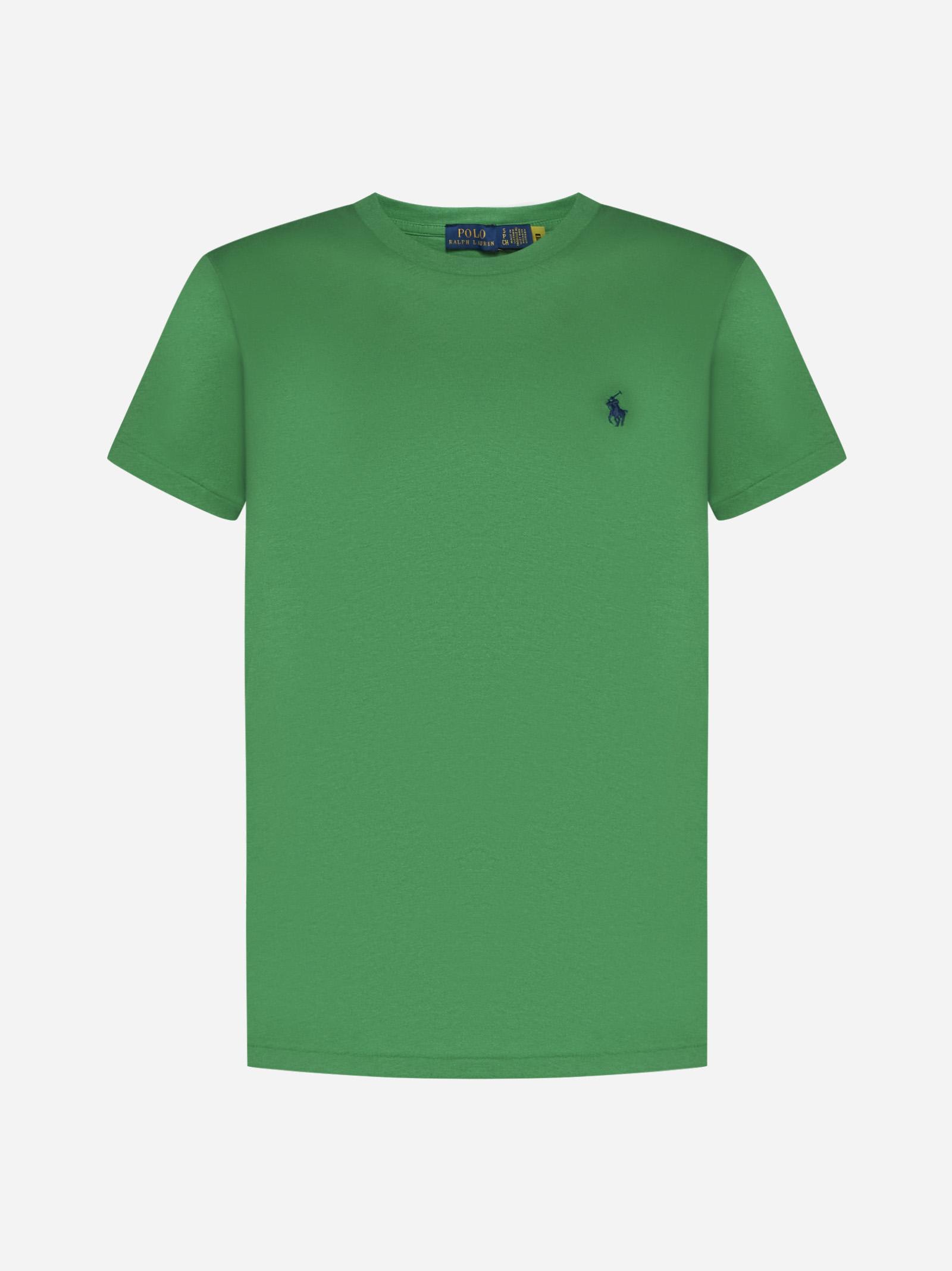 Shop Polo Ralph Lauren Logo Cotton T-shirt In Green