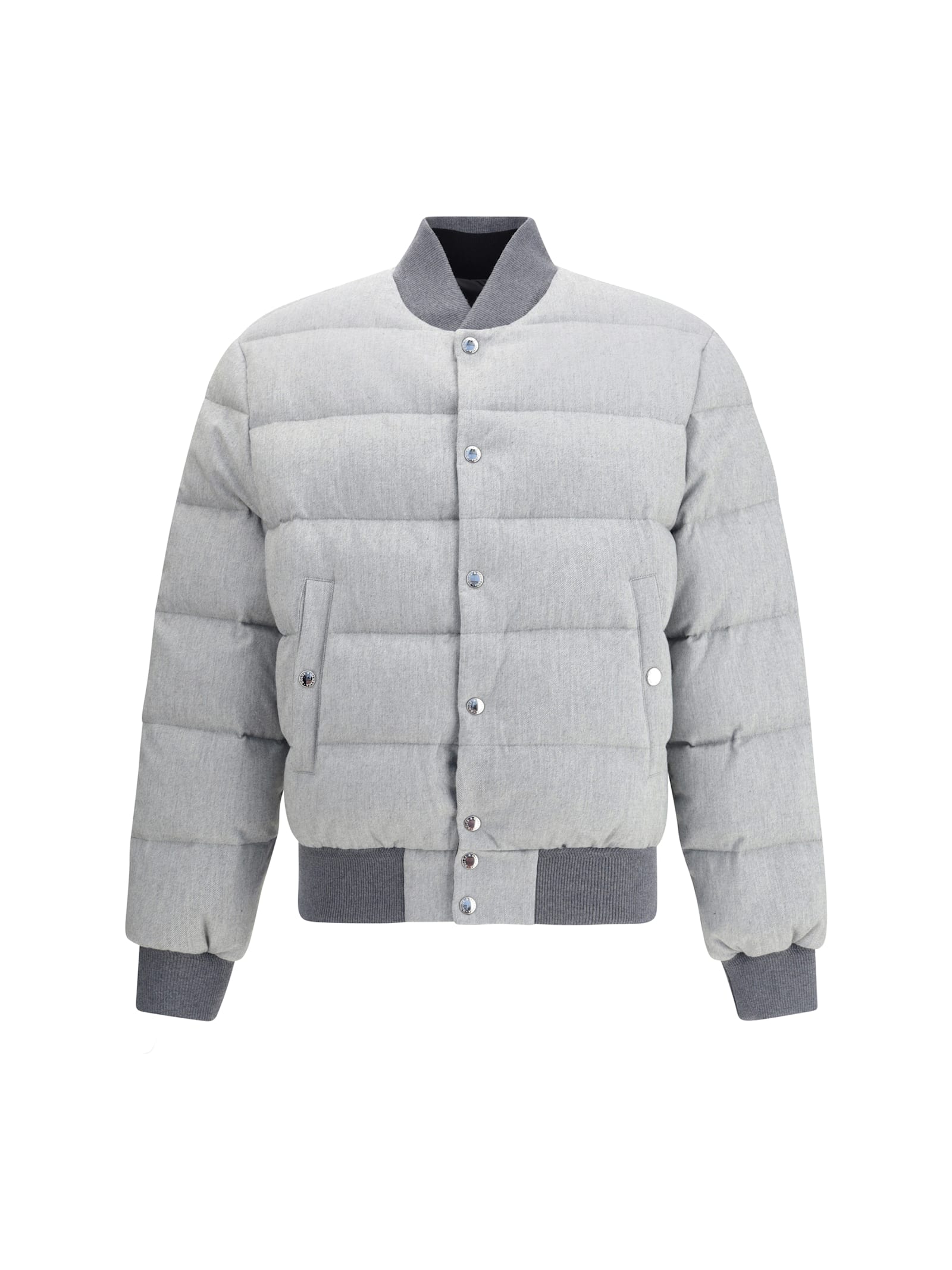 Dolce & Gabbana Reversible Flannel Outerwear Bomber Jackets Grey