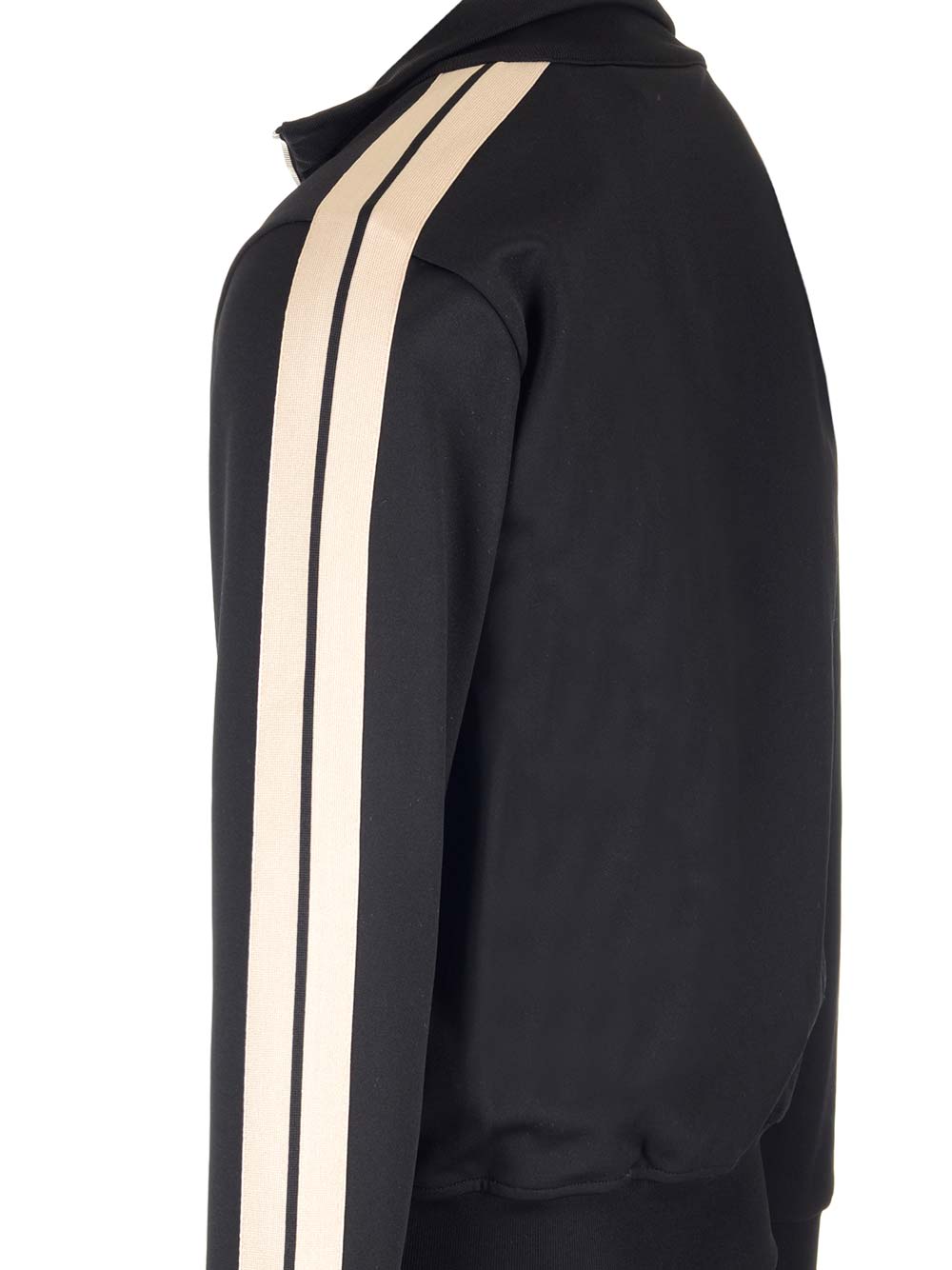 Shop Palm Angels Tracksuit Jacket With Monogram In Nero/off White