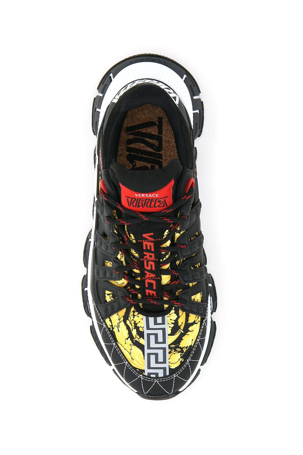 Shop Versace Trigreca Sneakers In Black/yellow