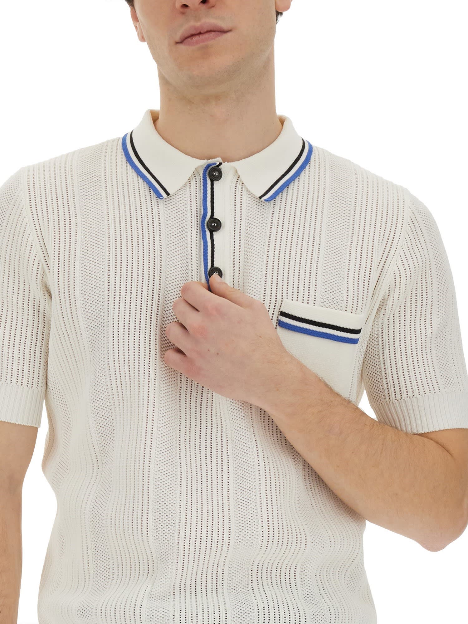 Shop Dsquared2 Knit Polo Shirt In White Variant