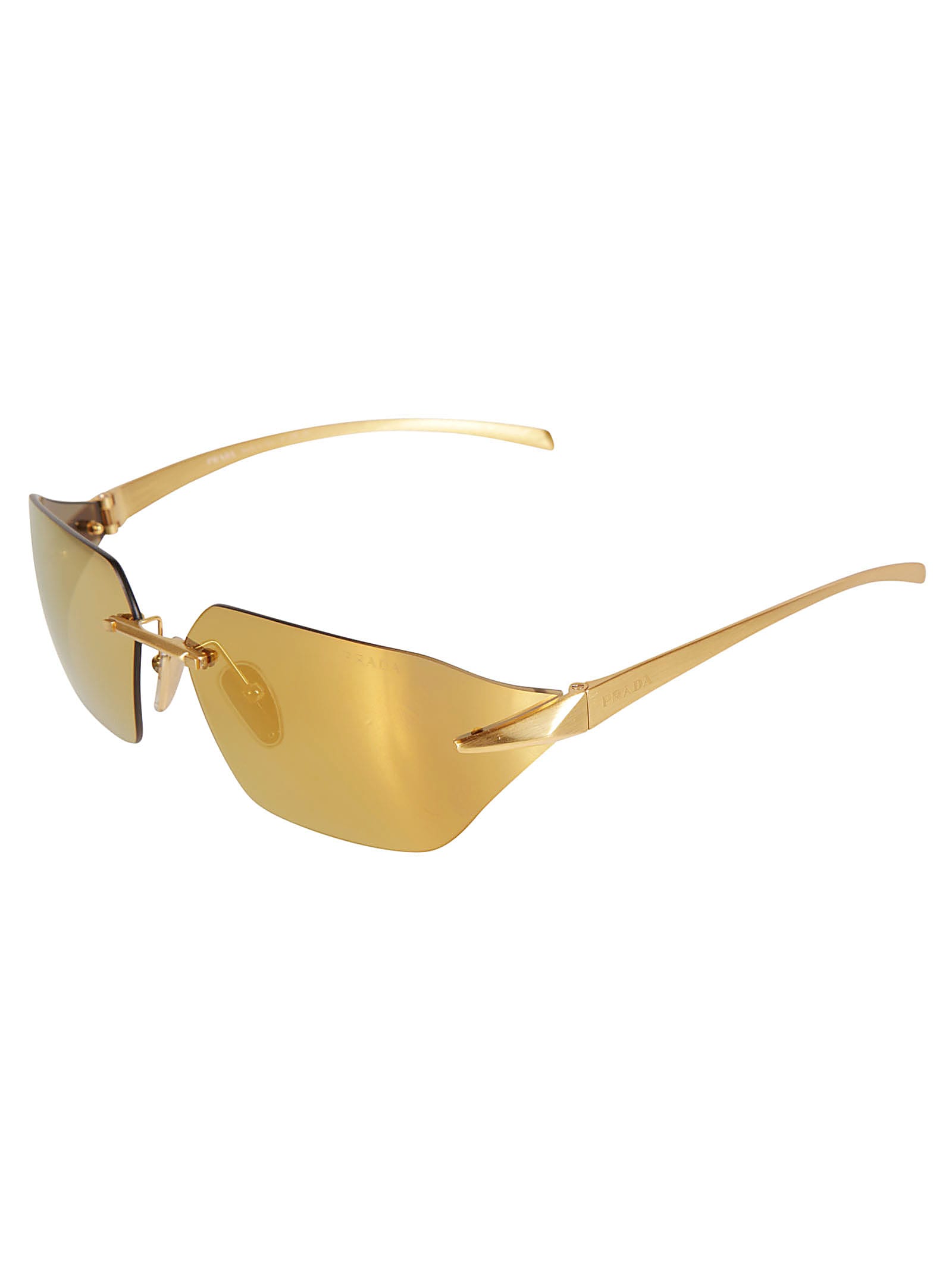 Shop Prada A56s Sole Sunglasses Sunglasses In 15n80c Satin Yellow Gold