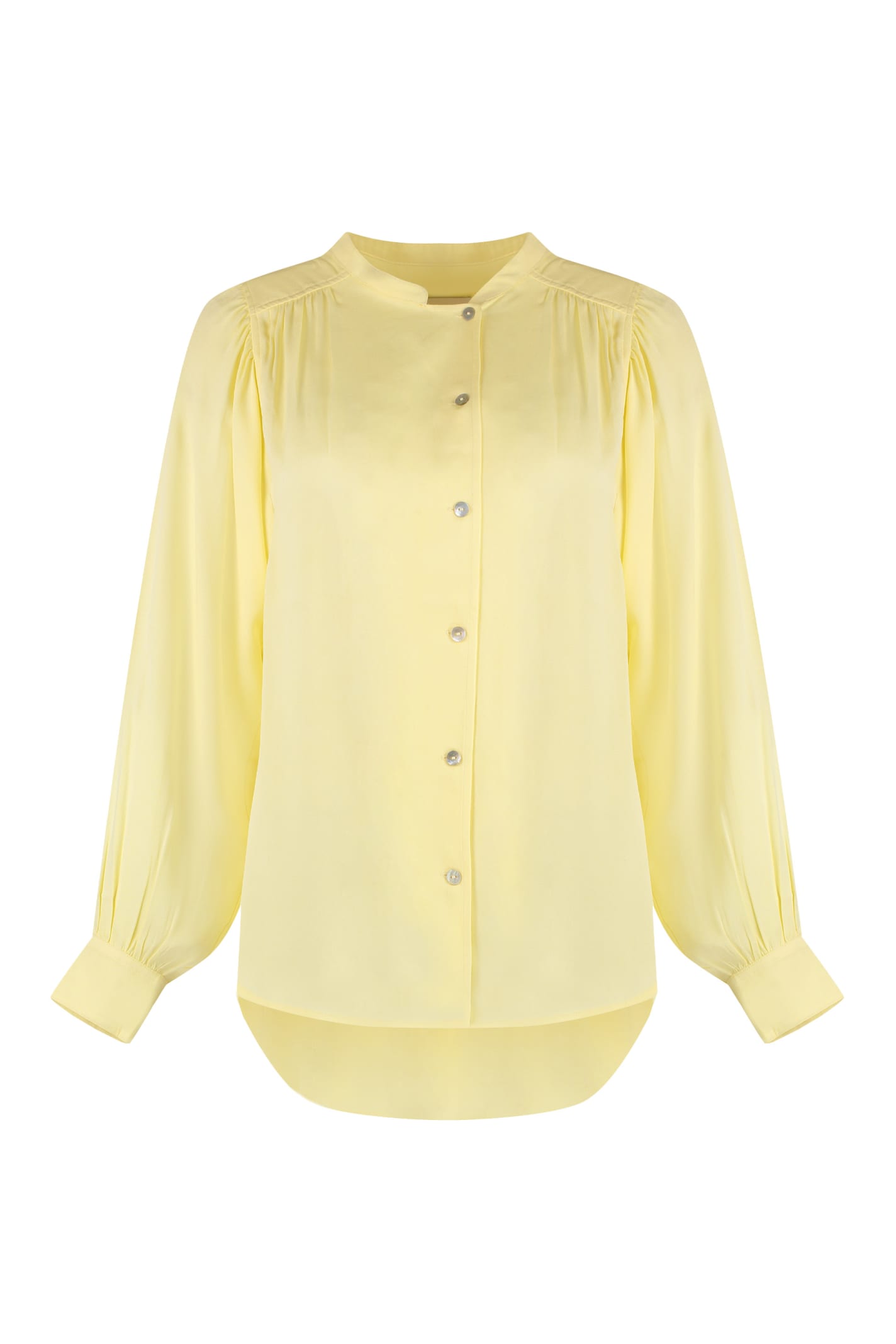 Shop Yves Salomon Crêpe Blouse In Yellow