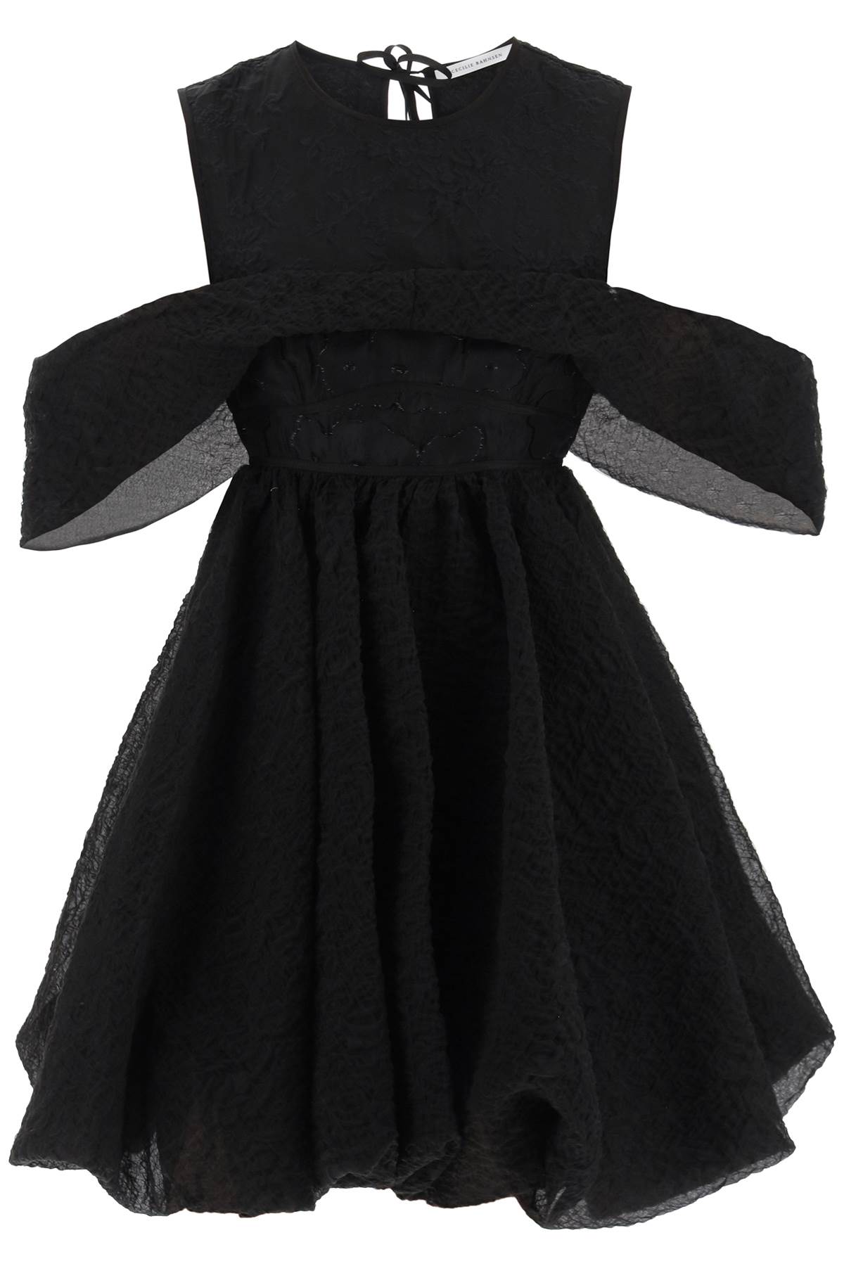 Shop Cecilie Bahnsen Urania Winglet Sleeve Dress In Black (black)