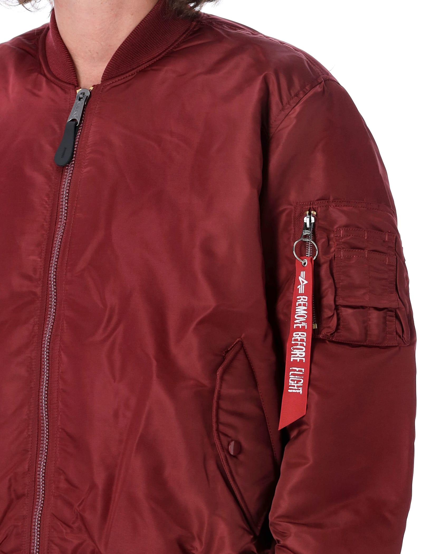 Shop Alpha Industries Ma-1 Bomber Jacket In Burgundy