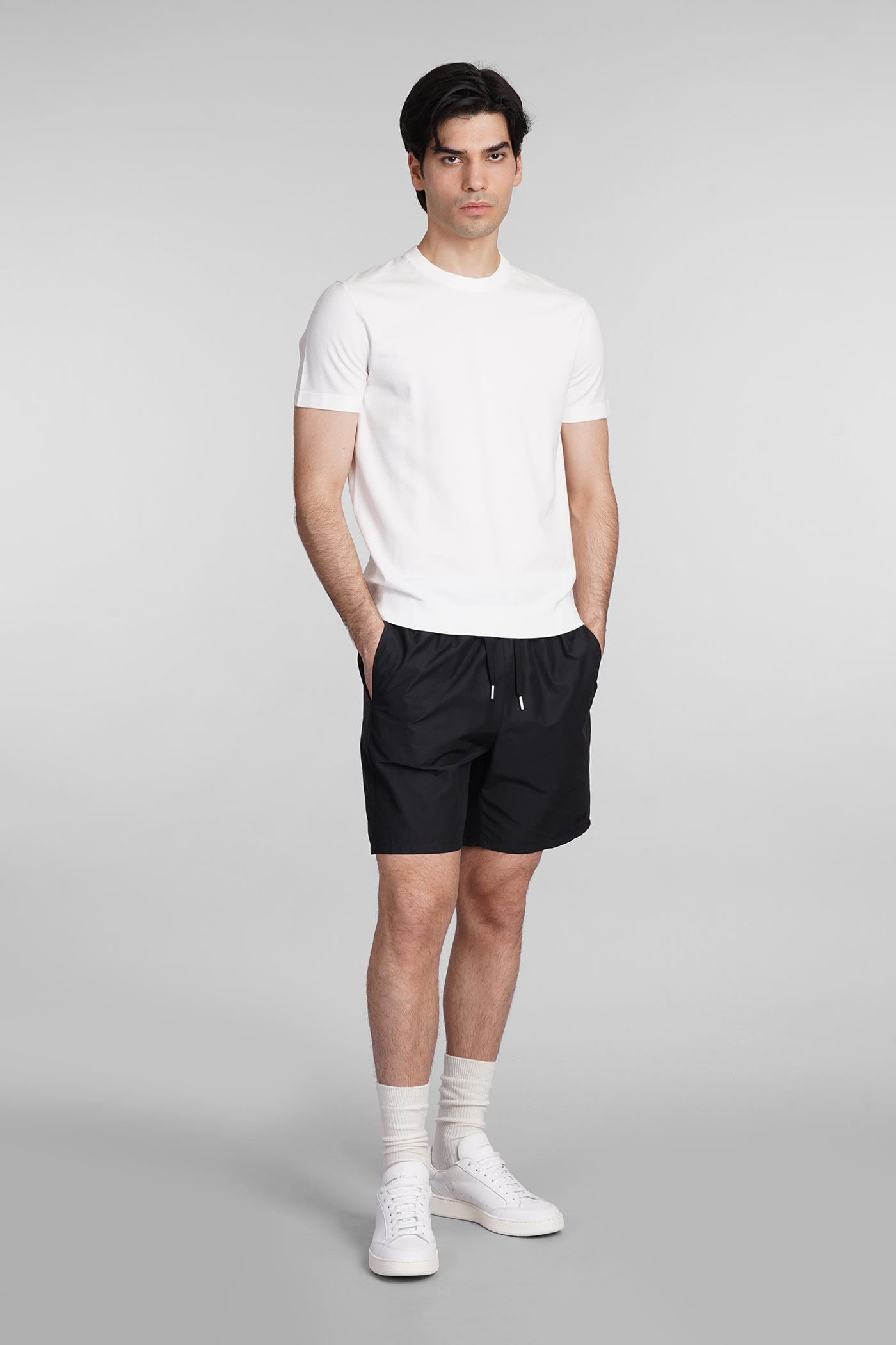 Shop Mauro Grifoni Shorts In Black Cotton