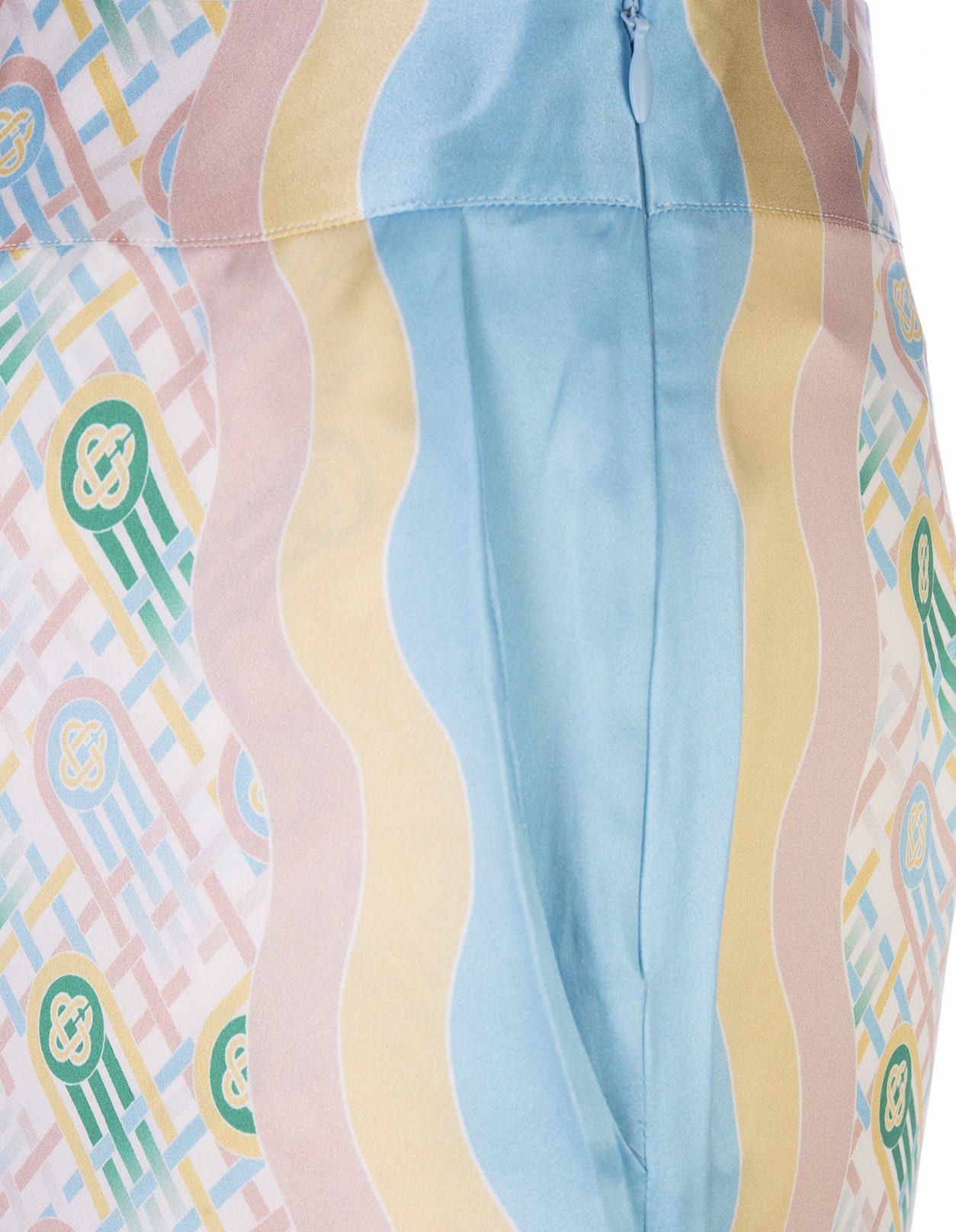 Shop Casablanca Ping Pong Silk Trousers In Multicolour