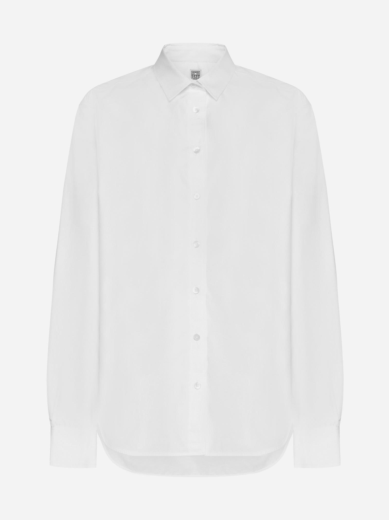 Shop Totême Cotton Shirt In White