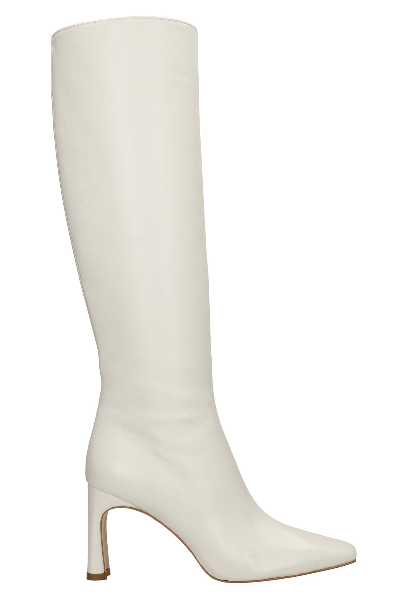 Liu-Jo Squared Lh01 High Heels Boots In White Leather