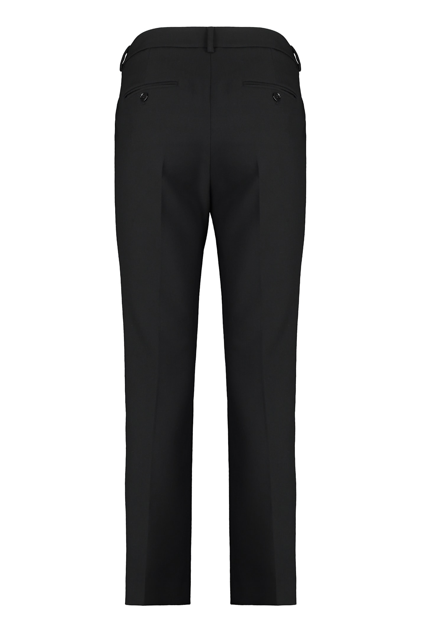 Weekend Max Mara Straight-leg Trousers With Ruffled Accents And Pockets In Black
