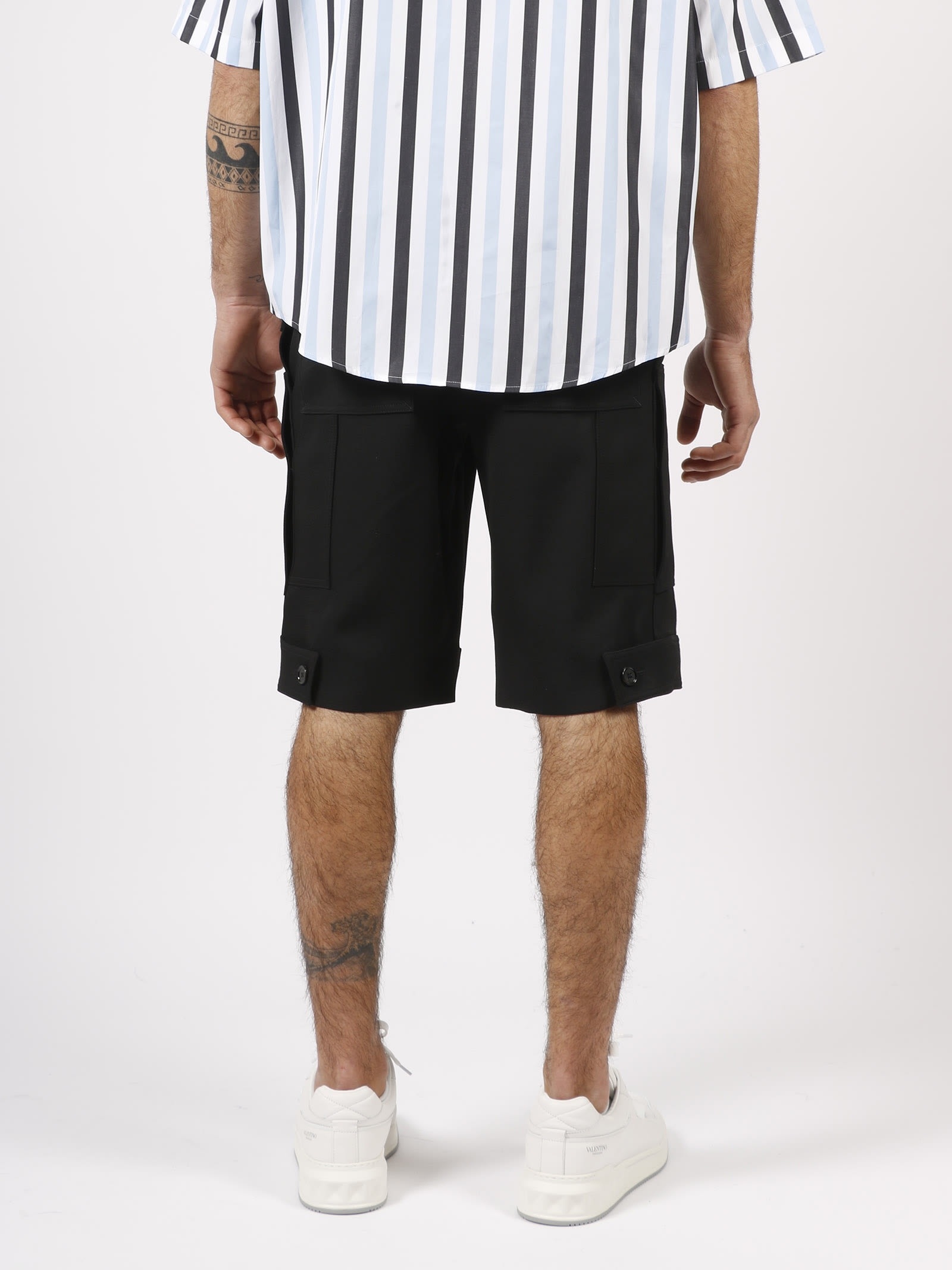 Shop Burberry Cargo Shorts In Black
