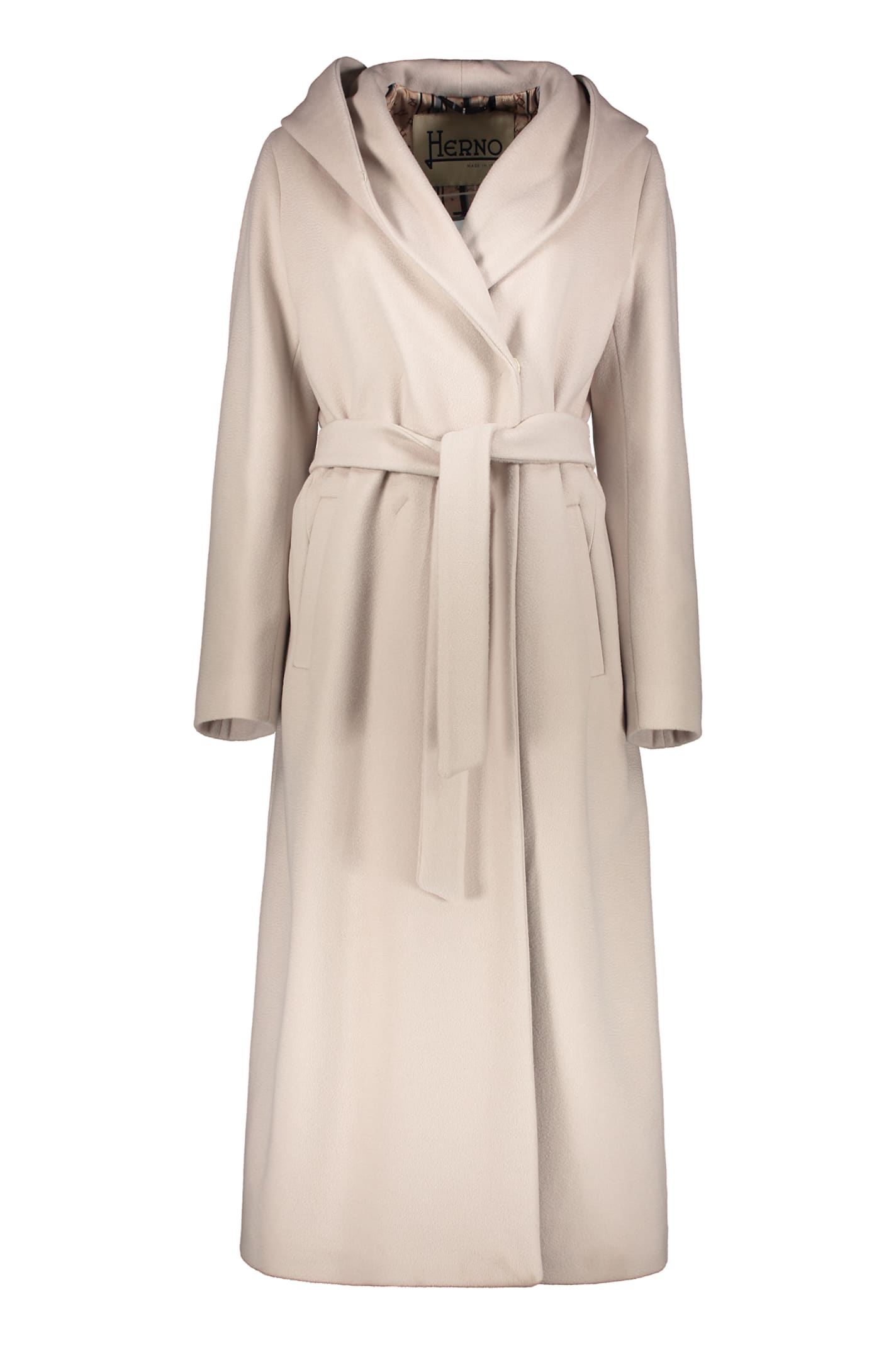 Herno Virgin Wool Coat In Gold