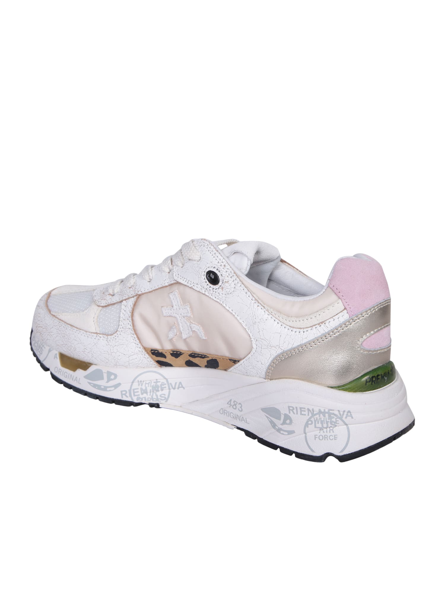 Shop Premiata Mased White Sneakers