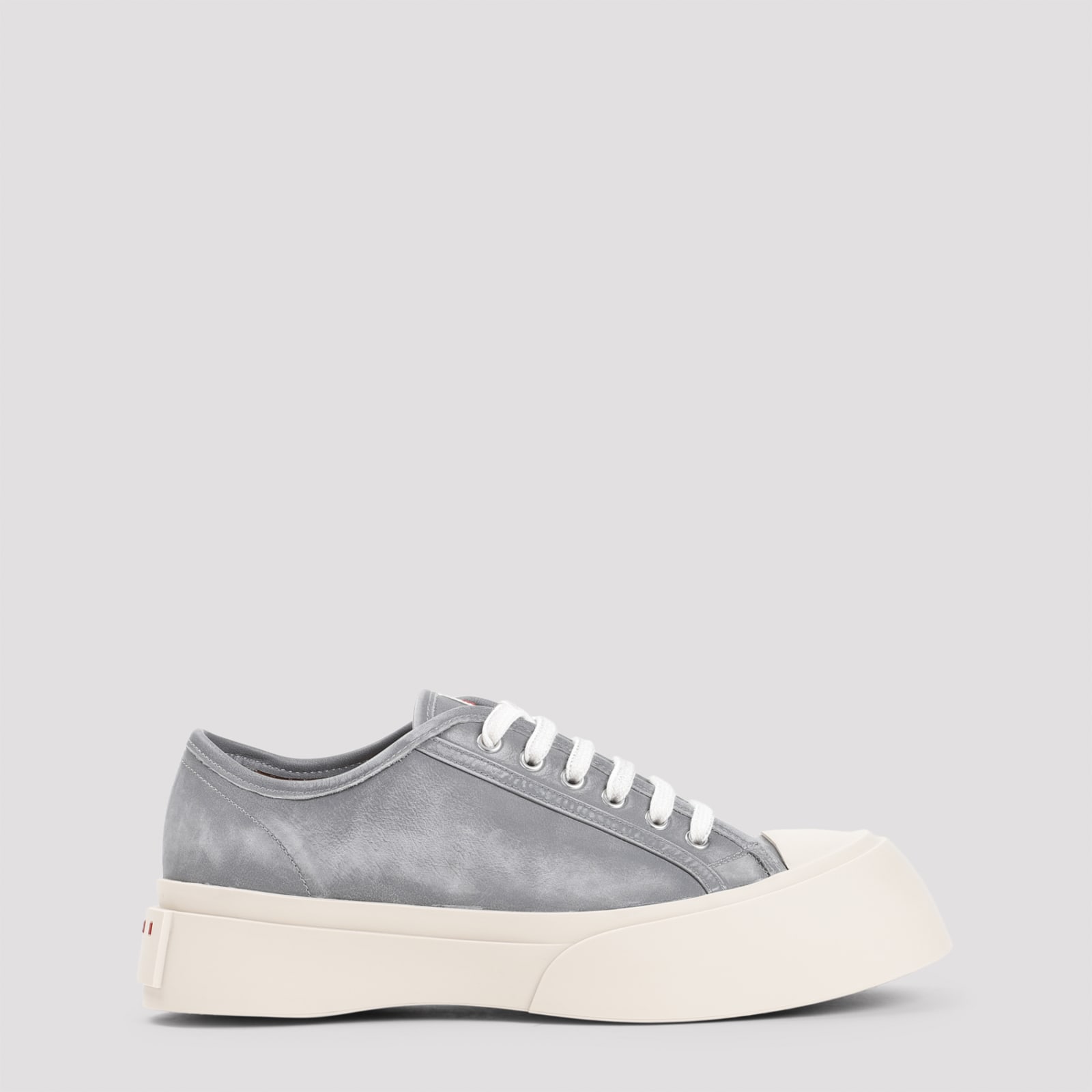 Shop Marni Silver Sneakers In Antique Silver