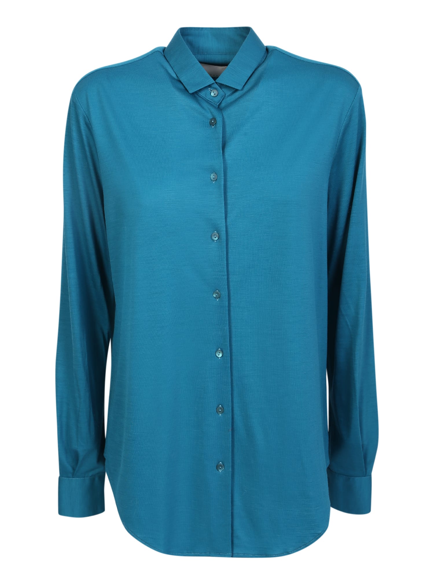 Shop Xacus Elegant Azure Shirt In Blue