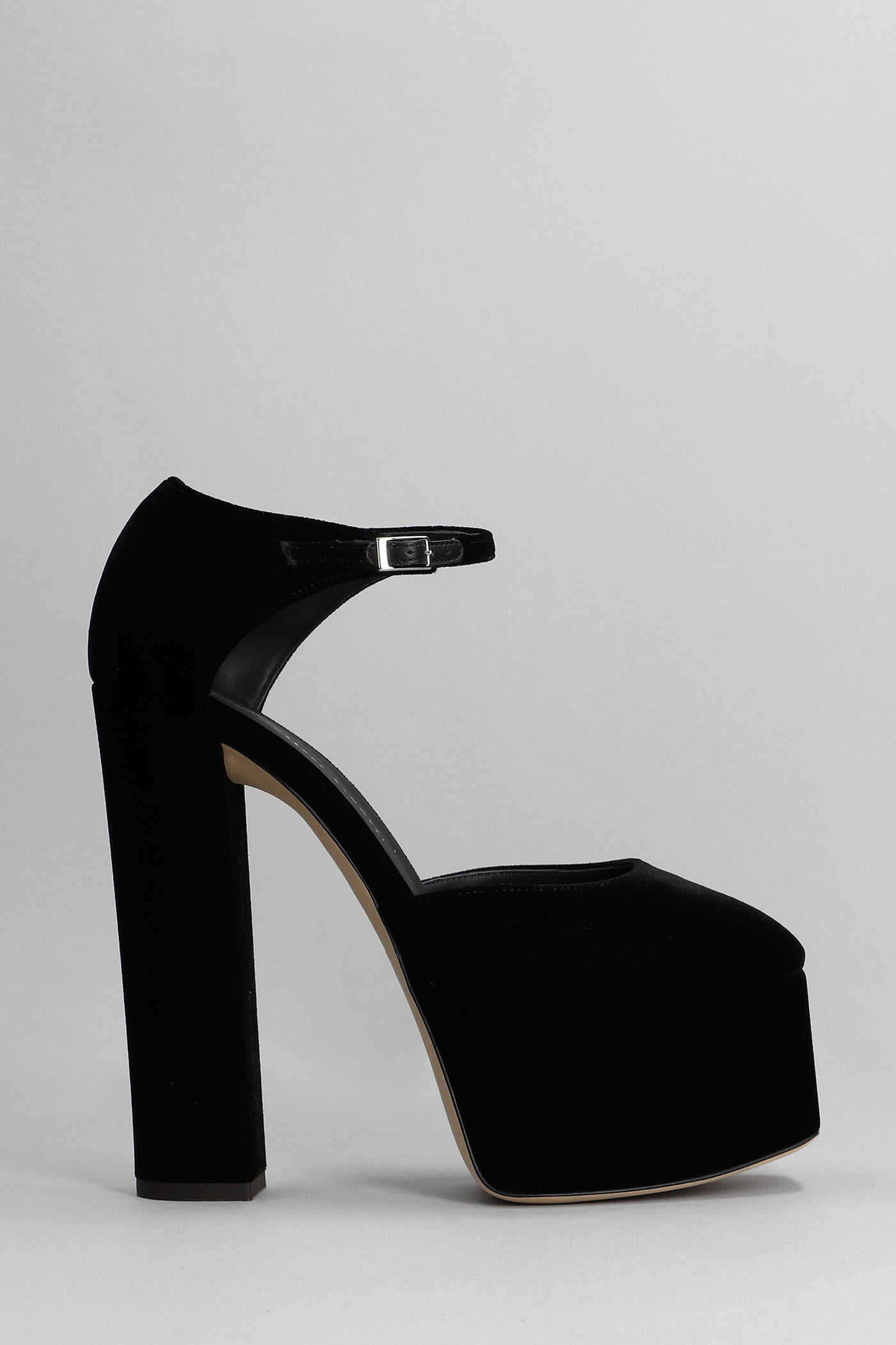 Giuseppe Zanotti Bebe Sandals In Black Velvet