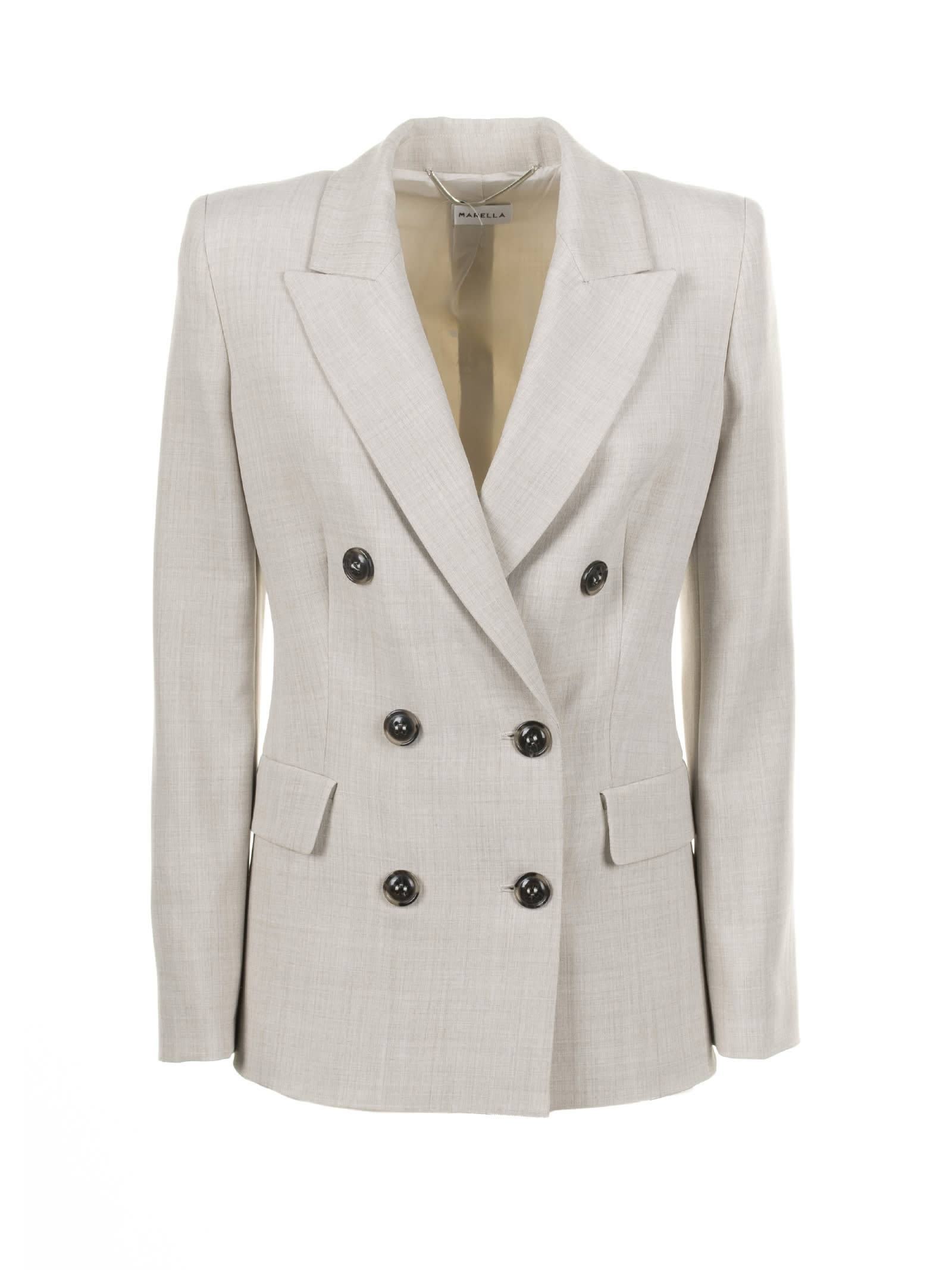 Beige Double-breasted Jacket