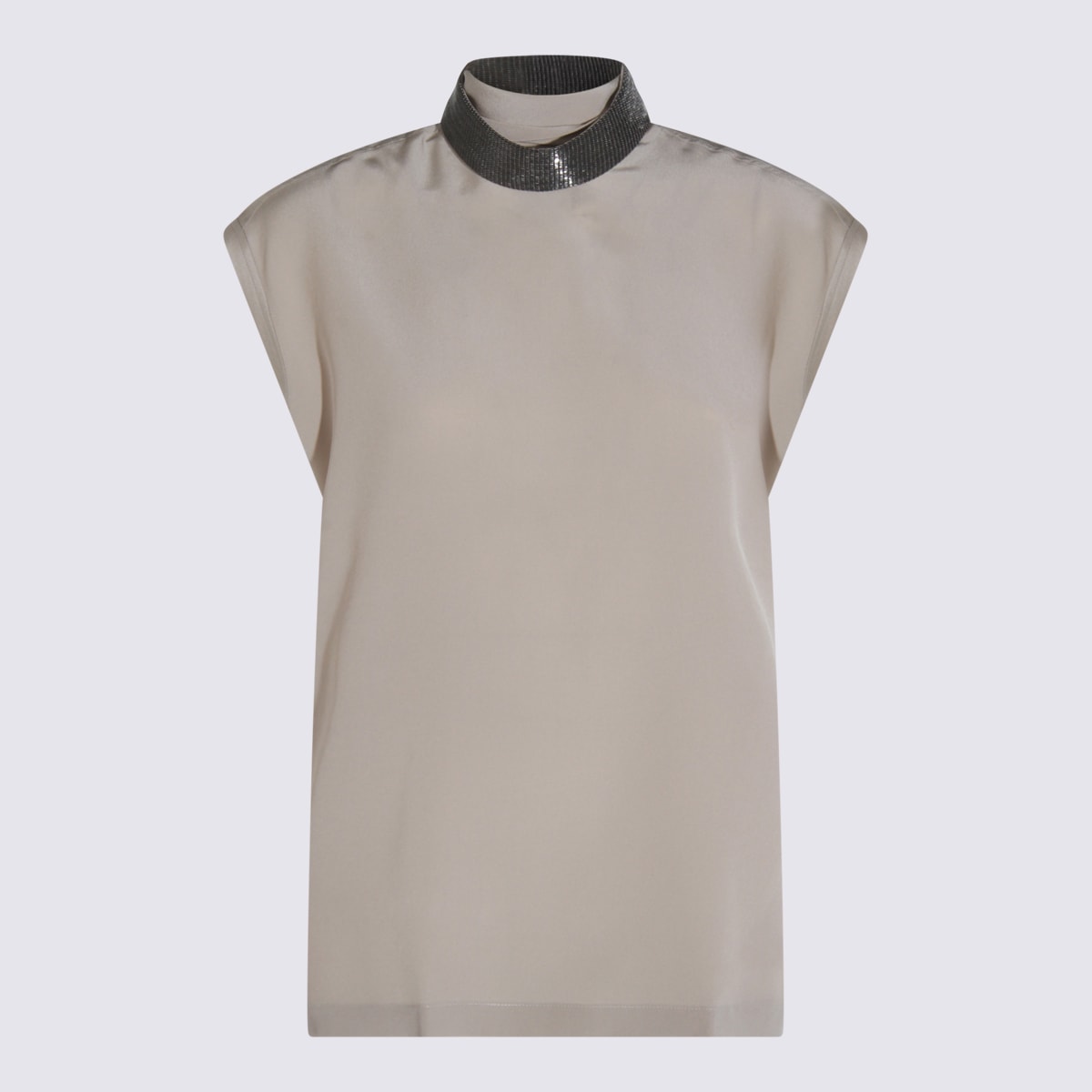 Beige Silk Top