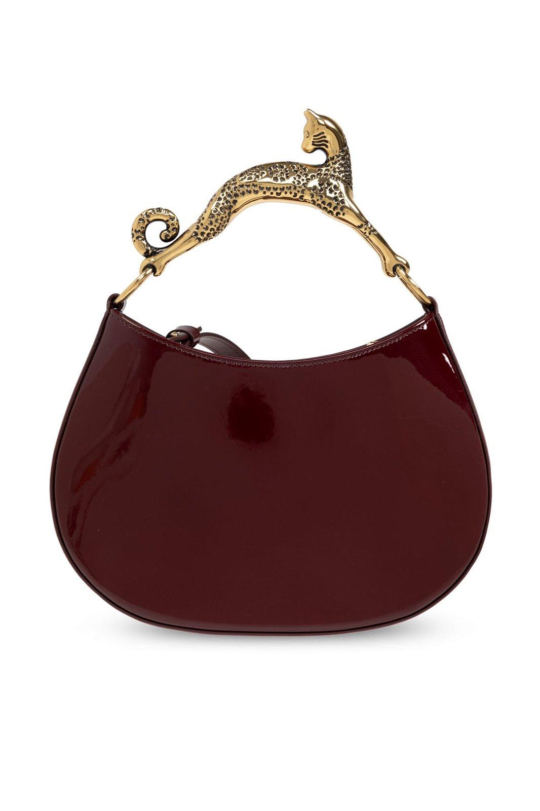 LANVIN CURVE-EDGED SMALL CAT HANDLED TOTE BAG 