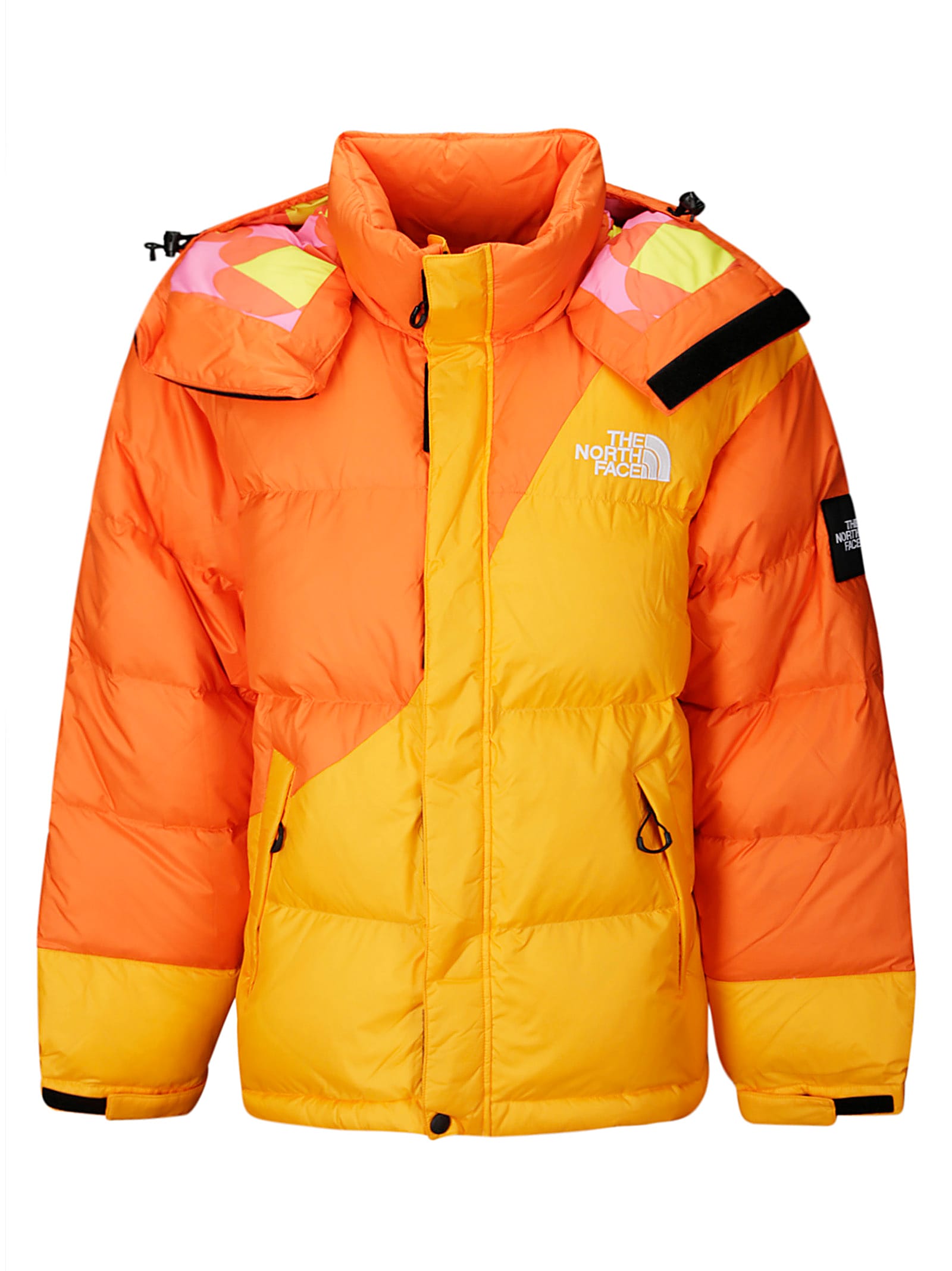 Shop The North Face M Tnf X Yinka Ilori Down Puffer Jacket In Red Orange/apricot Glaz