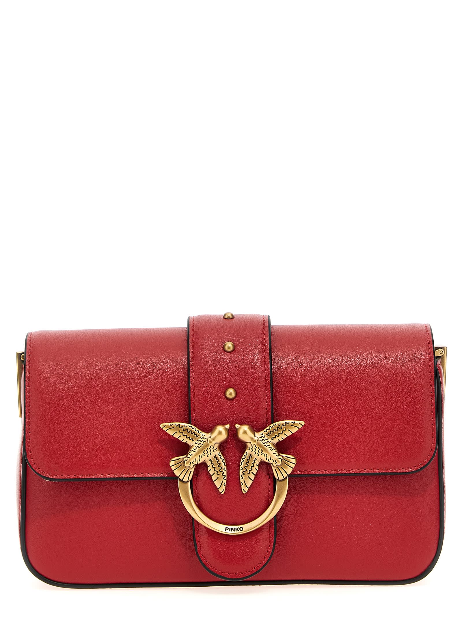 Pinko Love One Mini Crossbody Bag In Red