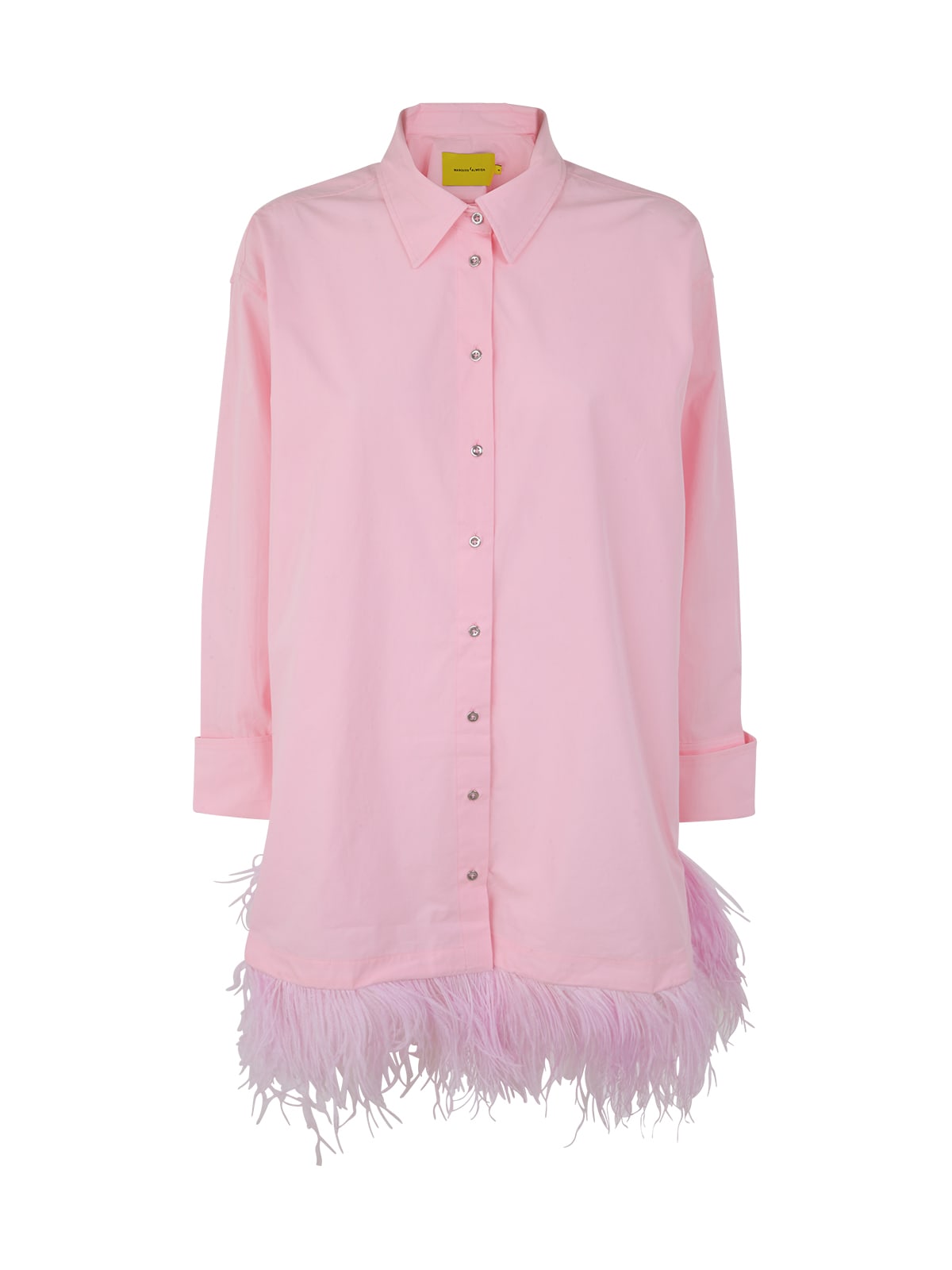 MARQUES' ALMEIDA FEATHER SHIRT DRESS