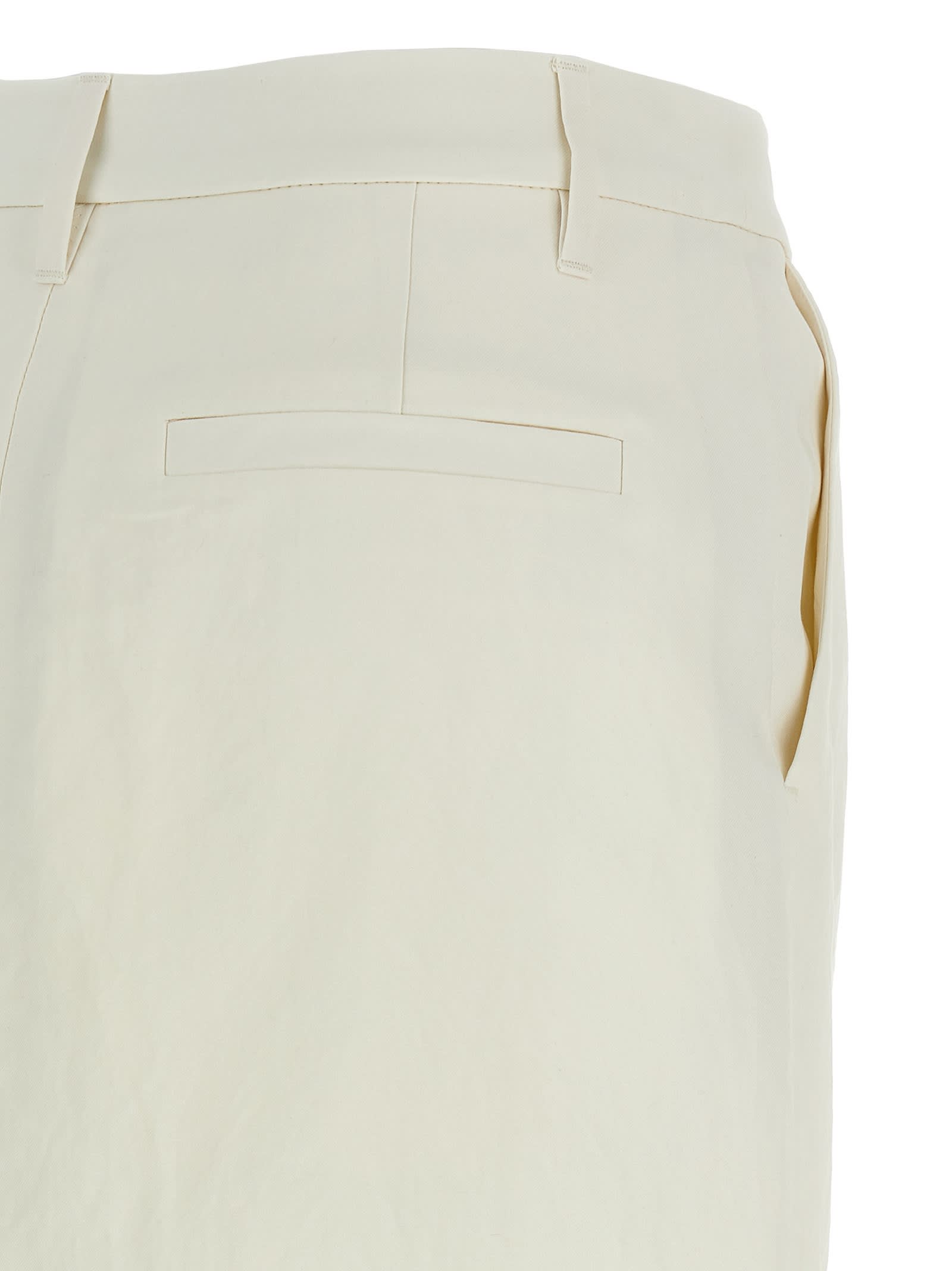 Brunello Cucinelli Midi Length Wrap Skirt With Back Pocket In White