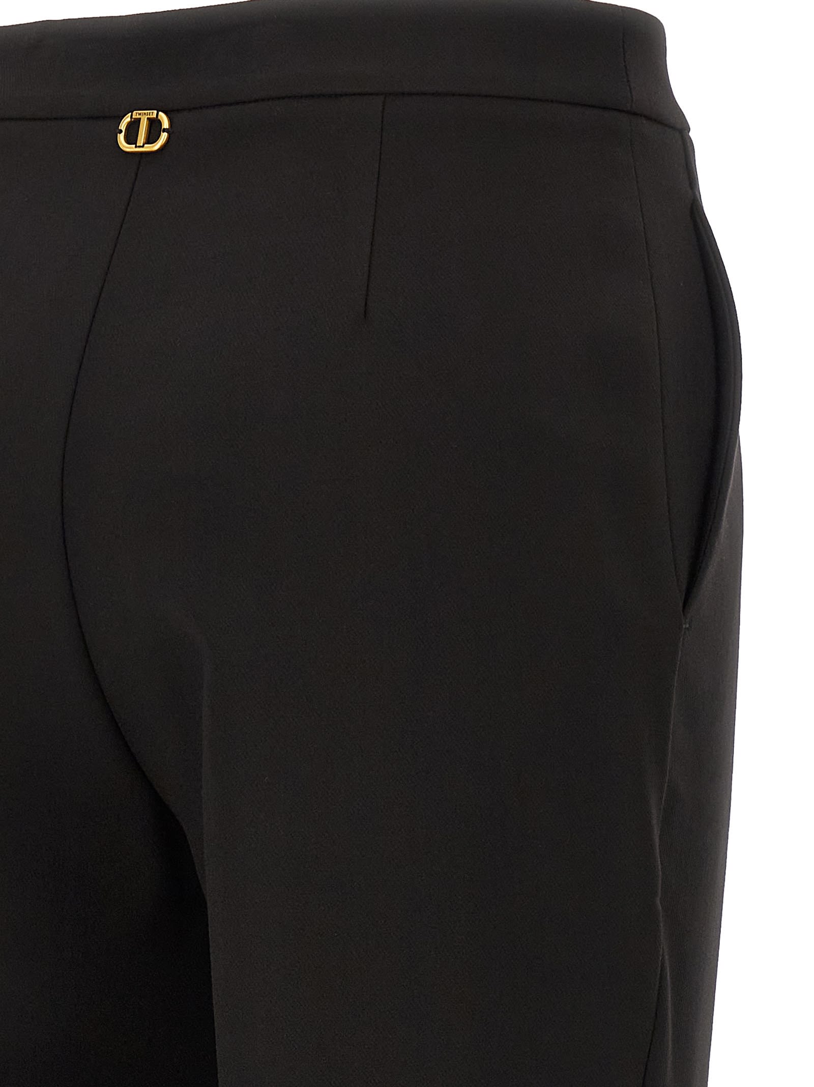 Twinset Flared Side-pocket Trousers In Black
