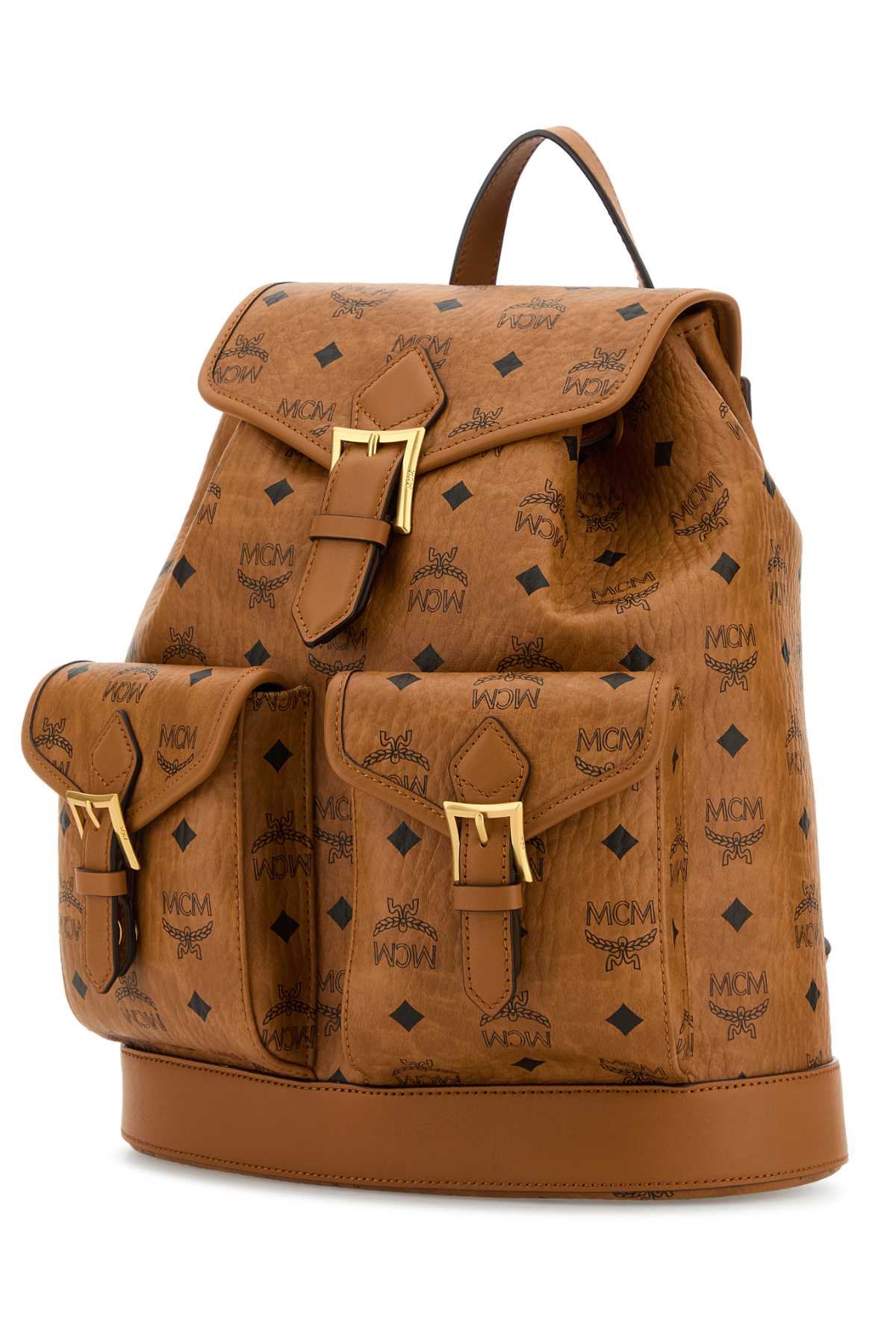 Mcm Printed Canvas Backpack