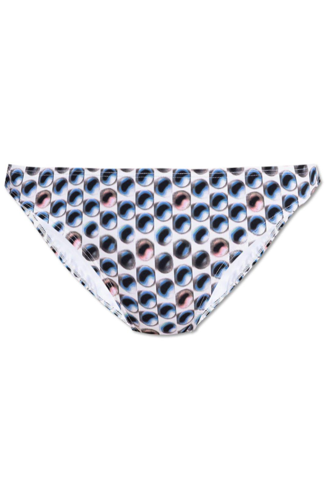 Tory Burch Printed Pearls Bikini Bottom In Blue