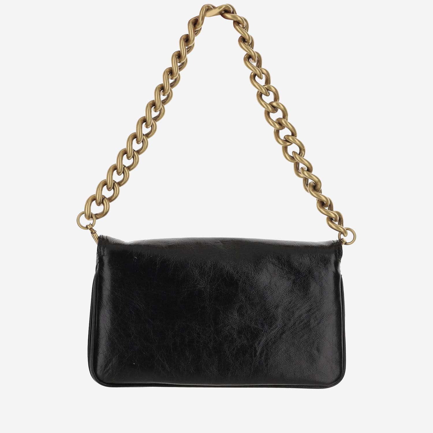Shop Balenciaga Leather Logo Shoulder Bag In Black