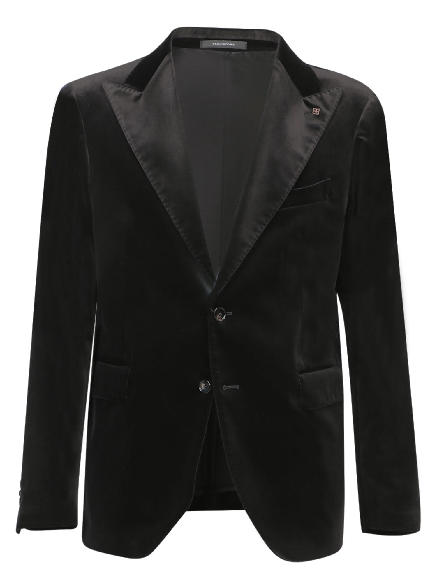 Shop Tagliatore Vesuvio Velvet Jacket In Black