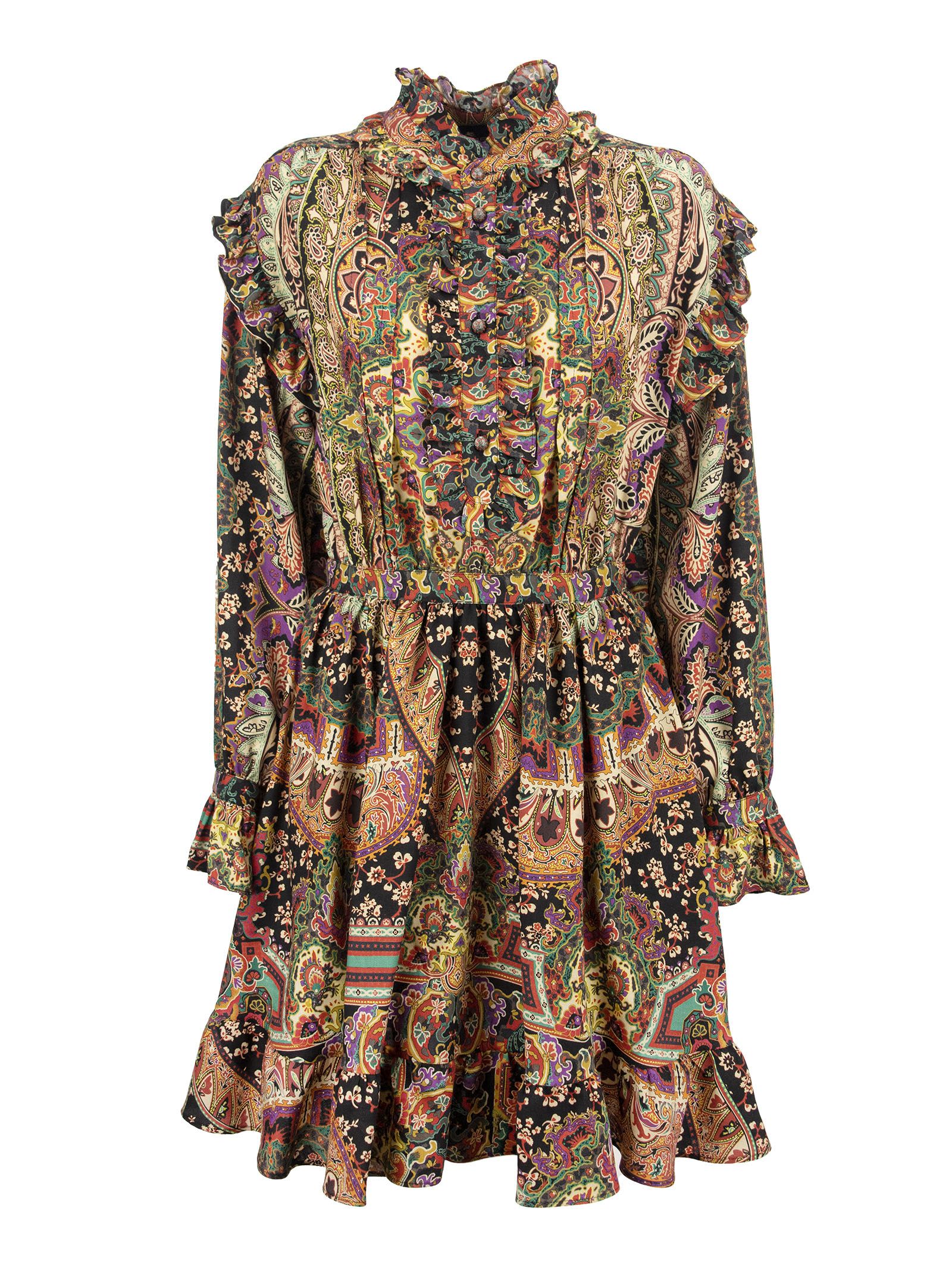Photo of  Etro Wool And Silk Paisley Naif Dress- shop Etro Dresses online sales
