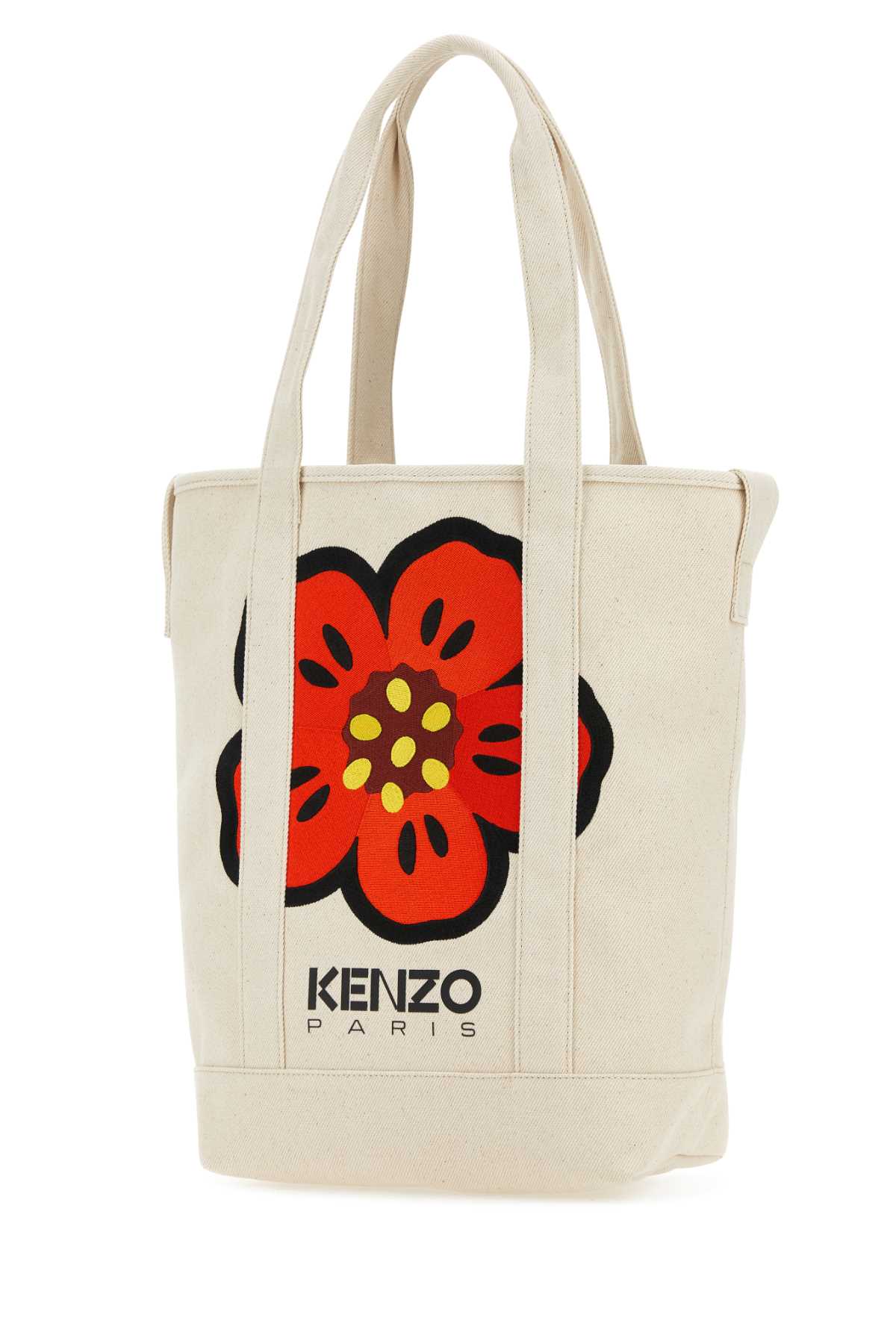 Kenzo Sand Canvas Shopping Bag In Ecru
