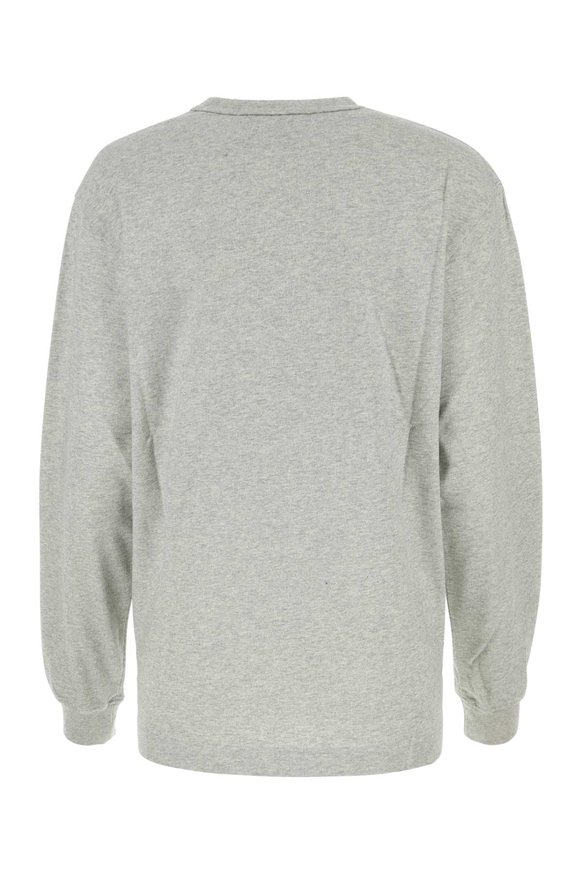Alexander Wang Melange Grey Cotton Oversize T-shirt In Lightheathergrey