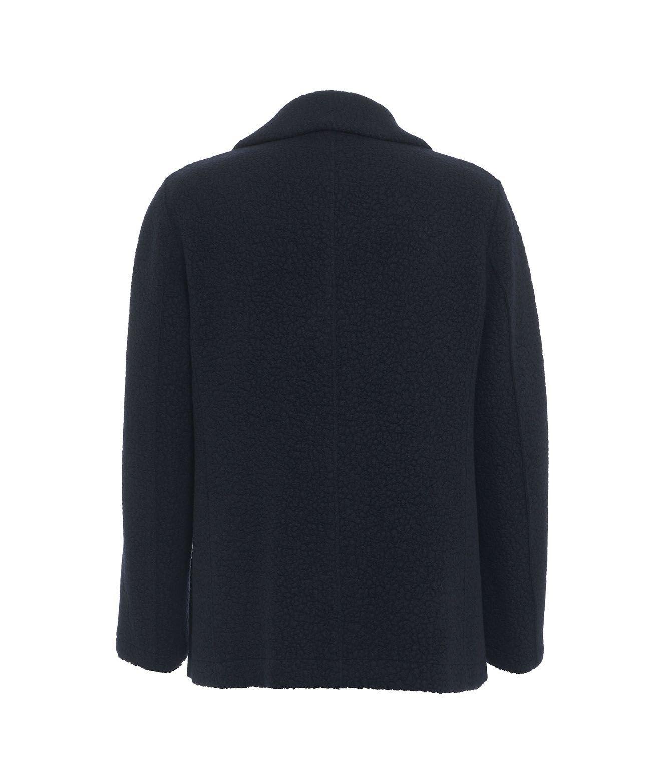 HARRIS WHARF LONDON BOUCLÉ DOUBLE-BREASTED PEACOAT 